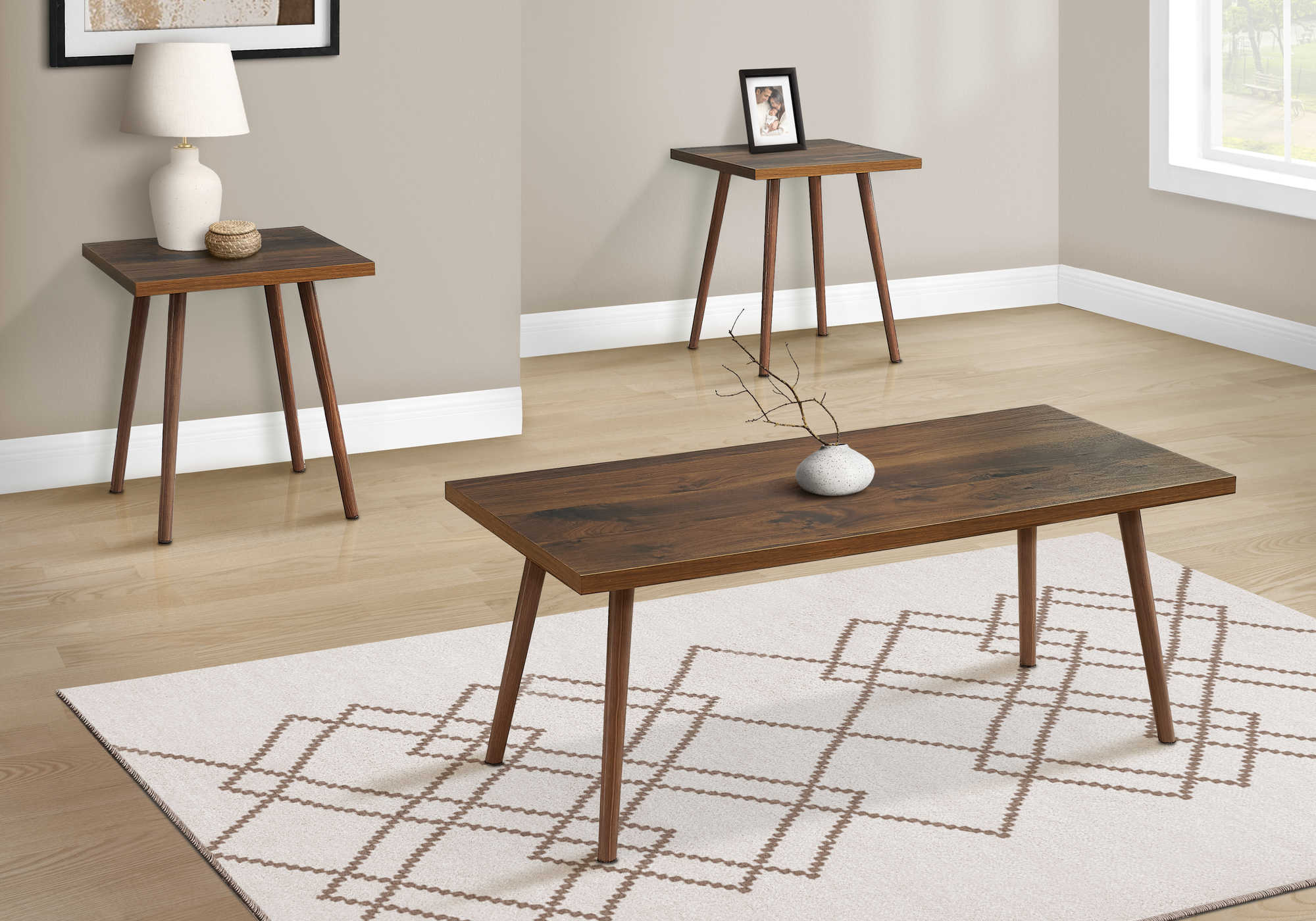 ENS DE TABLES - 3PCS / NOYER FONCE – I 7899P