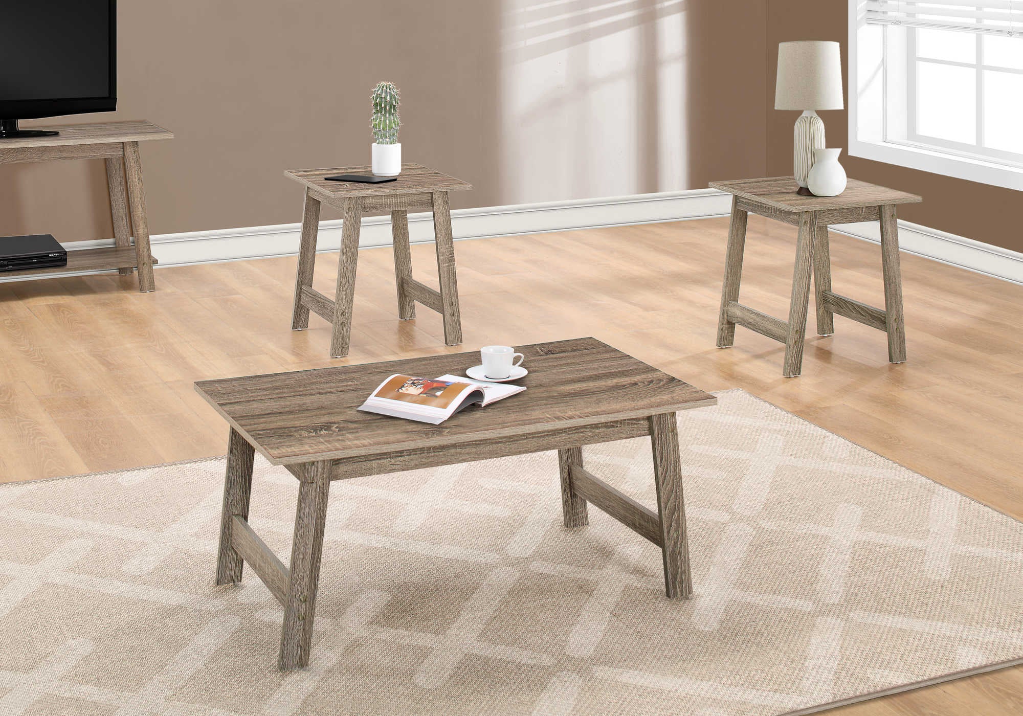 ENS DE TABLES - 3PCS / TAUPE FONCE – I 7931P