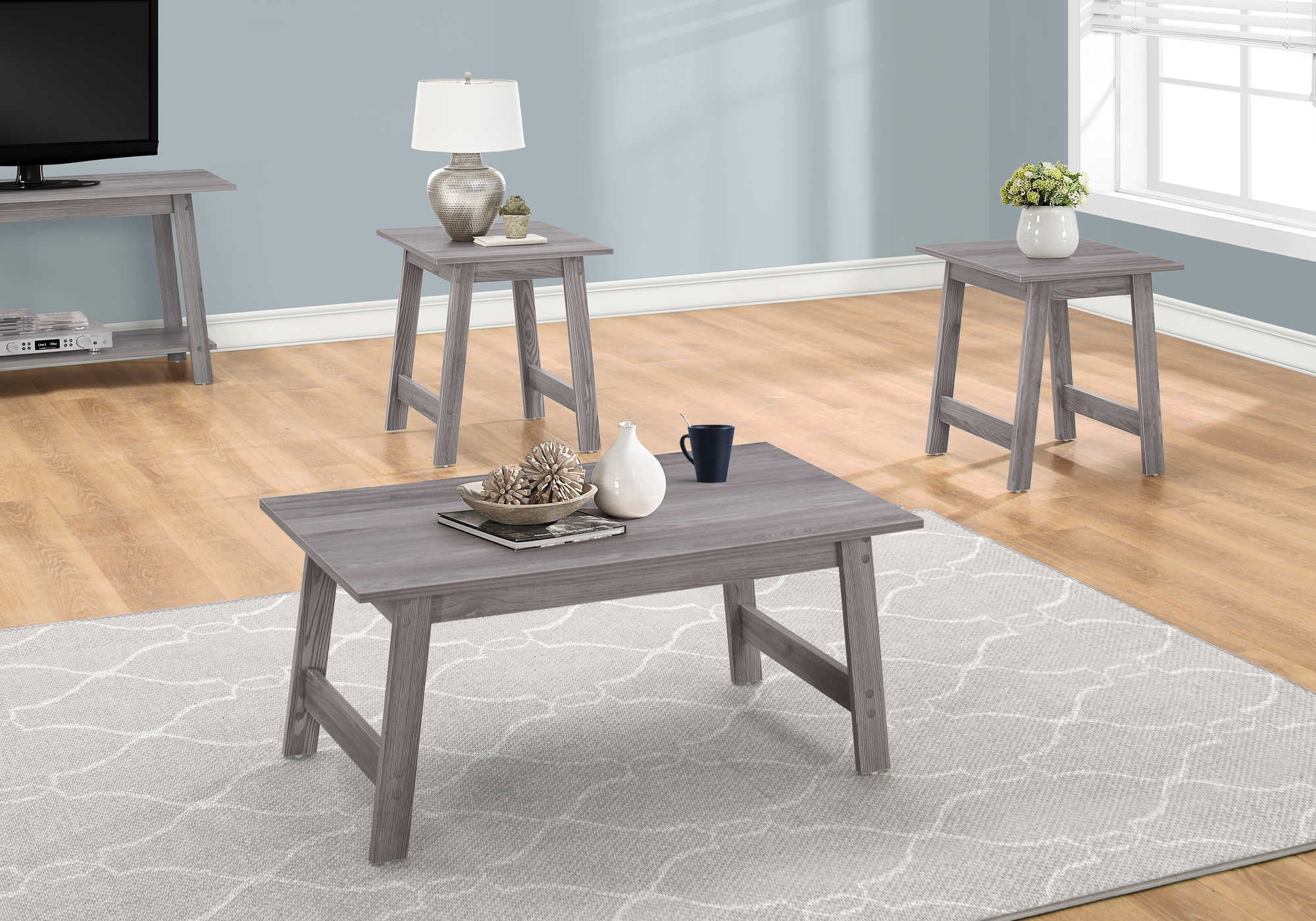 ENS DE TABLES - 3PCS / GRIS – I 7932P