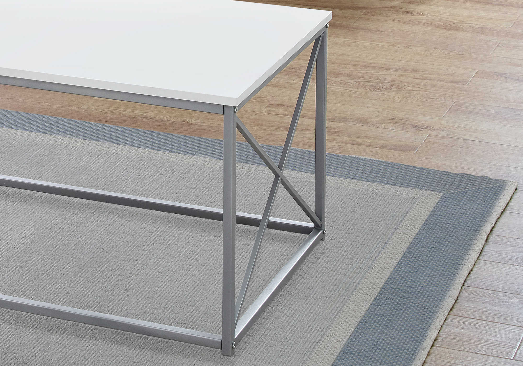 ENS DE TABLES - 3PCS / BLANC / METAL ARGENT – I 7951P
