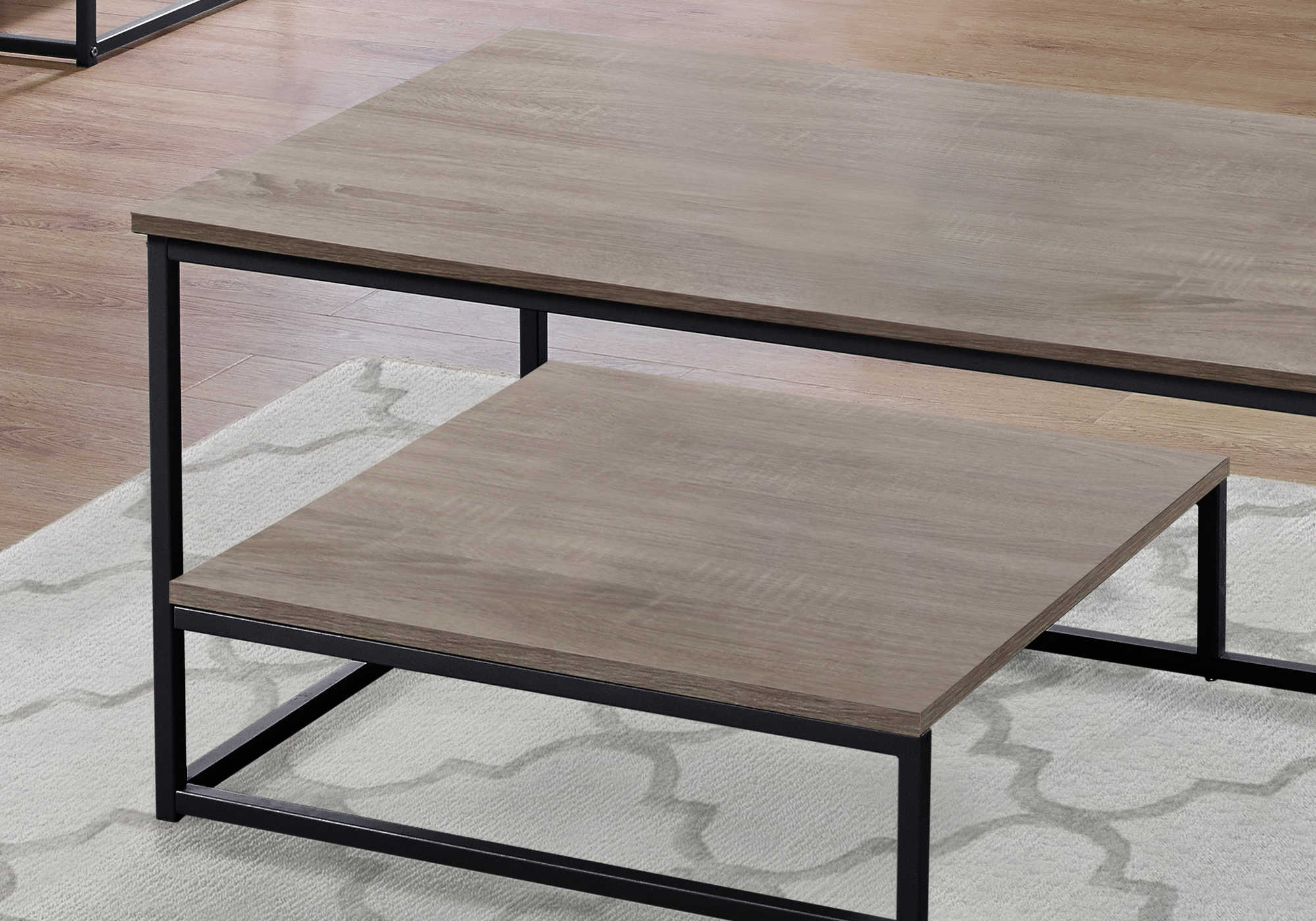 ENS DE TABLES - 3PCS / TAUPE FONCE / METAL NOIR – I 7960P