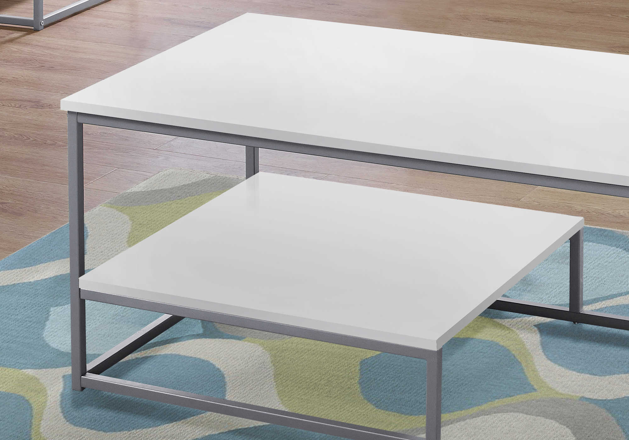 ENS DE TABLES - 3PCS / BLANC / METAL ARGENT – I 7961P