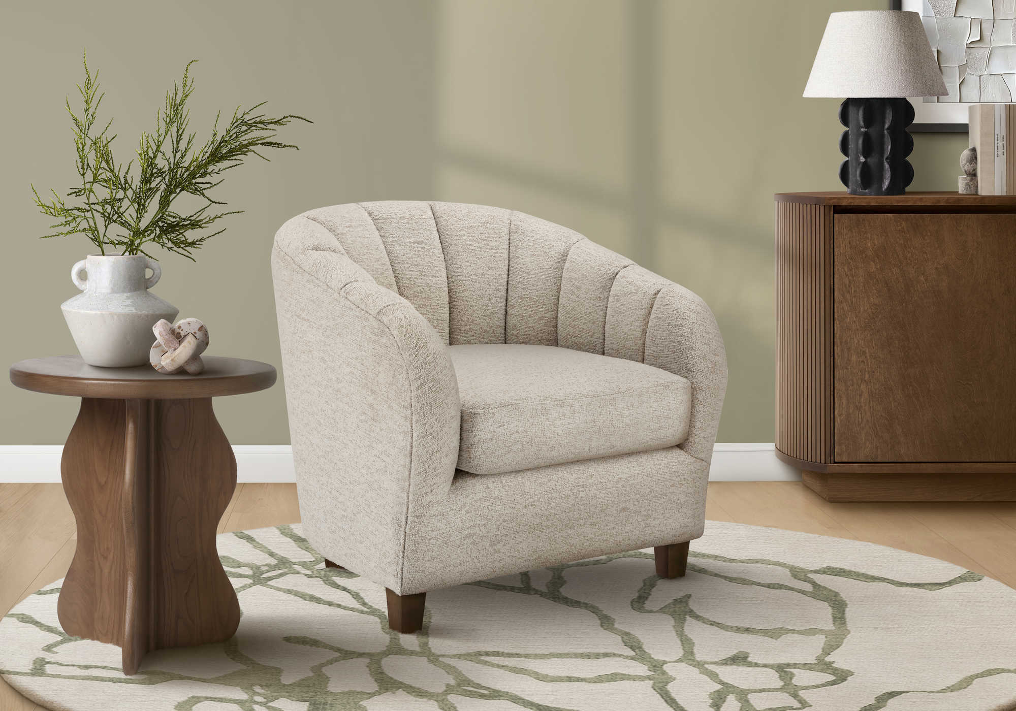 CHAISE D'APPOINT - 31"H / TISSU CREME - I 8091