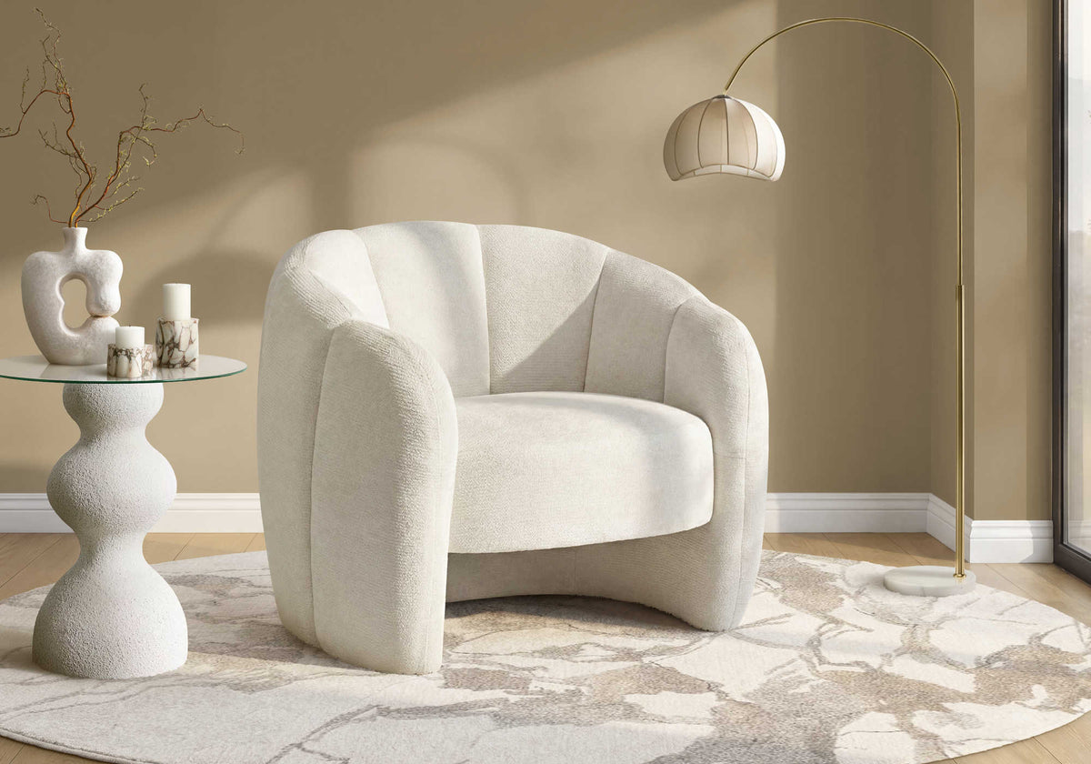 CHAISE D'APPOINT - 29"H / TISSU CREME – I 8110