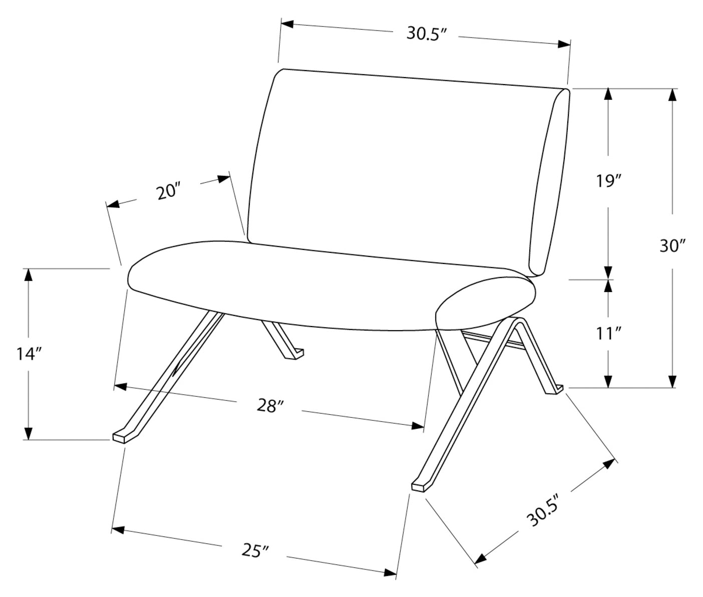 CHAISE D'APPOINT - TISSU " CHEVRON " SARCELLE / CHROME – I 8136