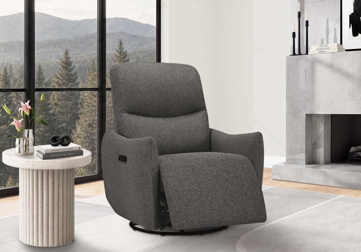 FAUTEUIL INCLINABLE - PIVOTANT MOTO. / USB GRIS LUMOS #13 – I 8401