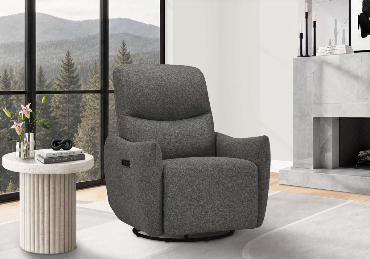 FAUTEUIL INCLINABLE - PIVOTANT MOTO. / USB GRIS LUMOS #13 – I 8401