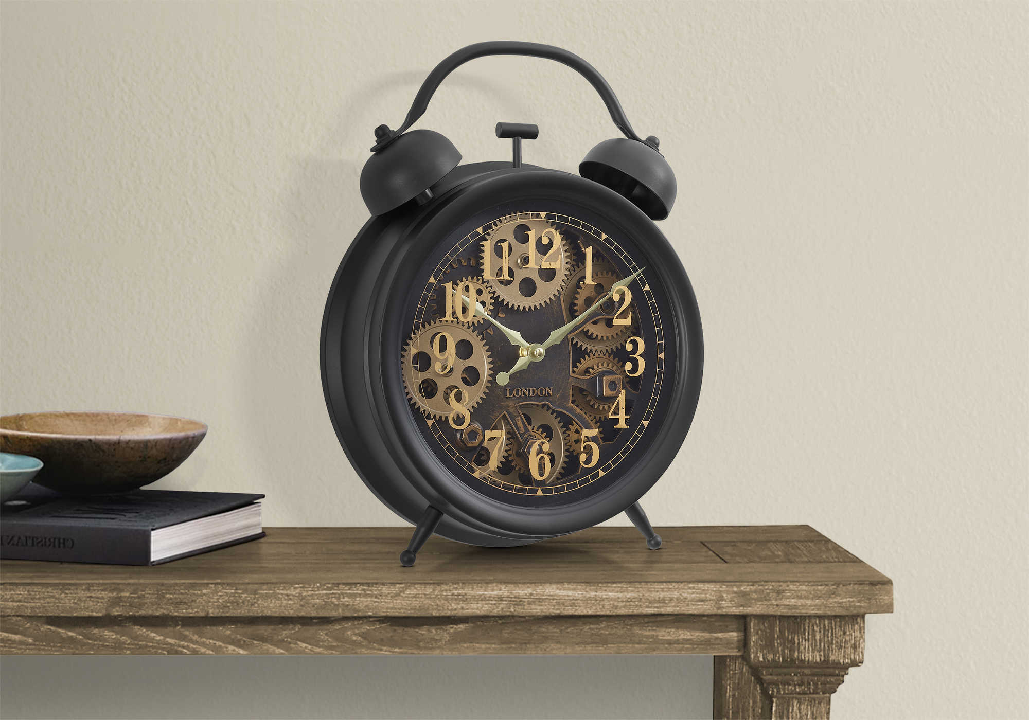 HORLOGE - DESSUS DE TABLE MECANISME D'ENGRENAGE / BRUN – I 9014