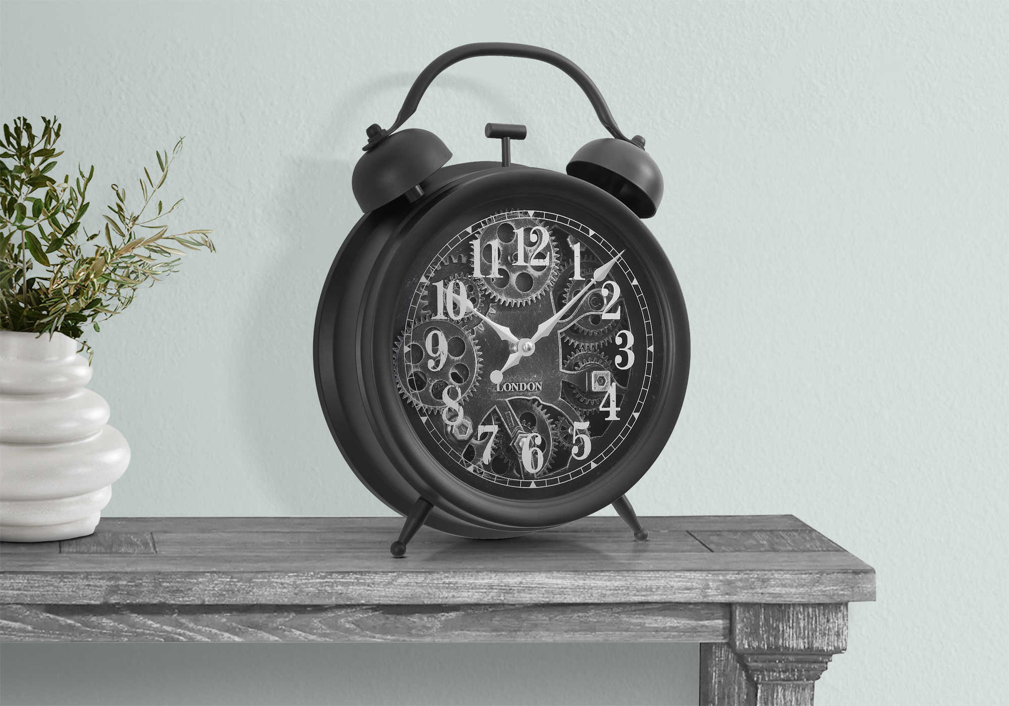 HORLOGE - DESSUS DE TABLE MECANISME D'ENGRENAGE / NOIR – I 9015