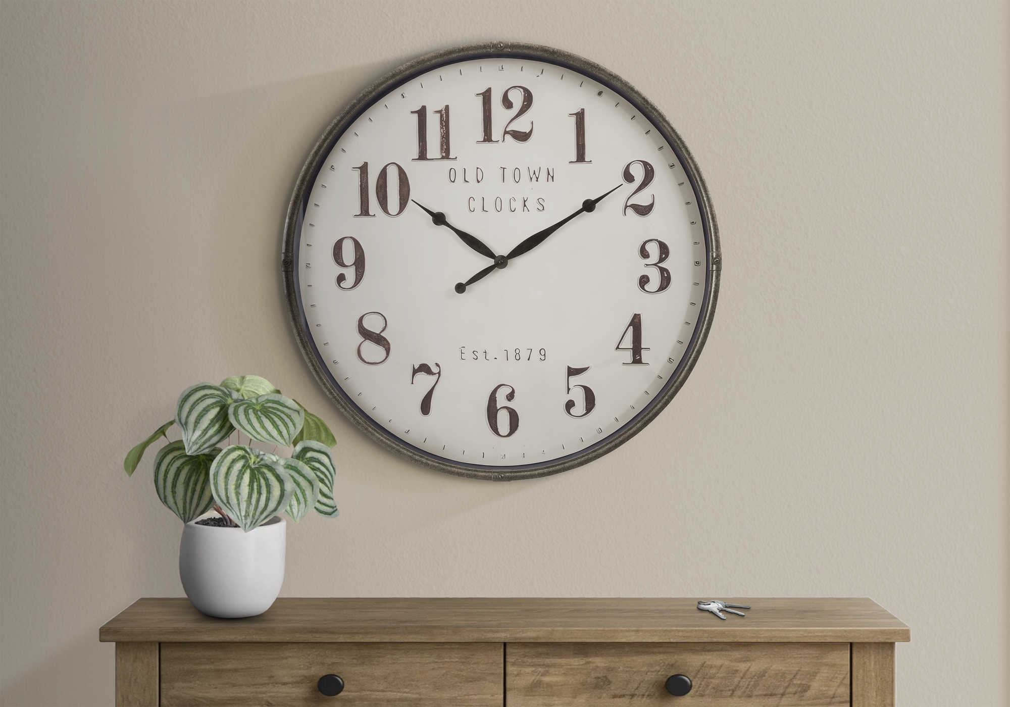 HORLOGE - 30" DIA. MURALE /  BRUN – I 9024