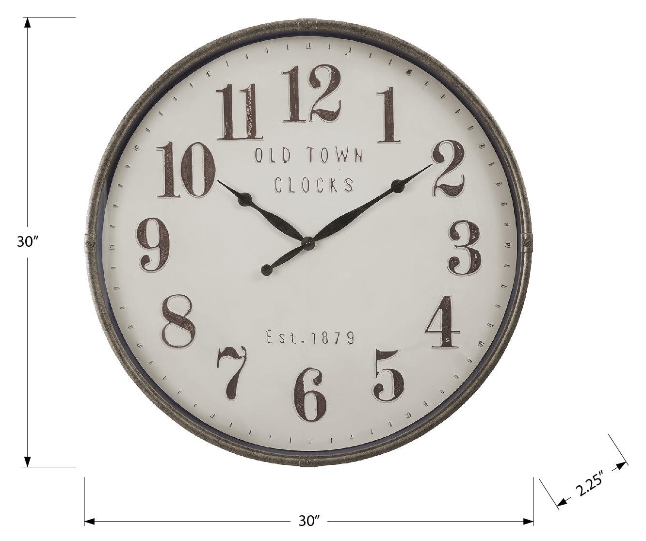 HORLOGE - 30" DIA. MURALE /  BRUN – I 9024