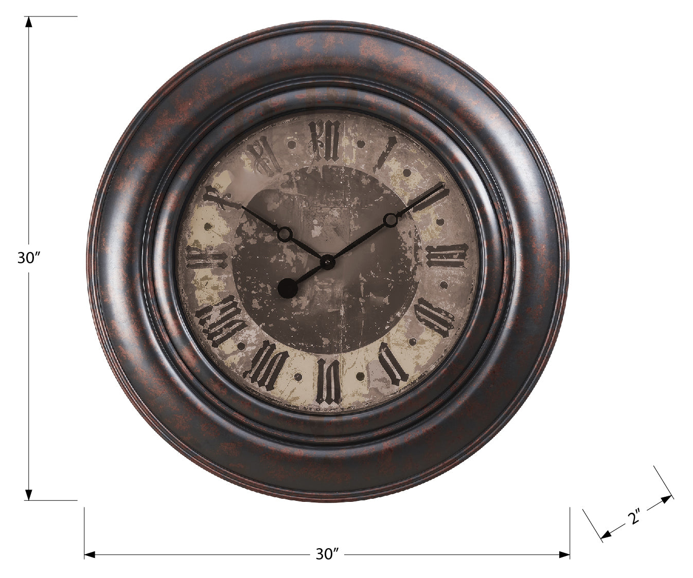 HORLOGE - 30" DIA. MURALE /  BRUN – I 9027