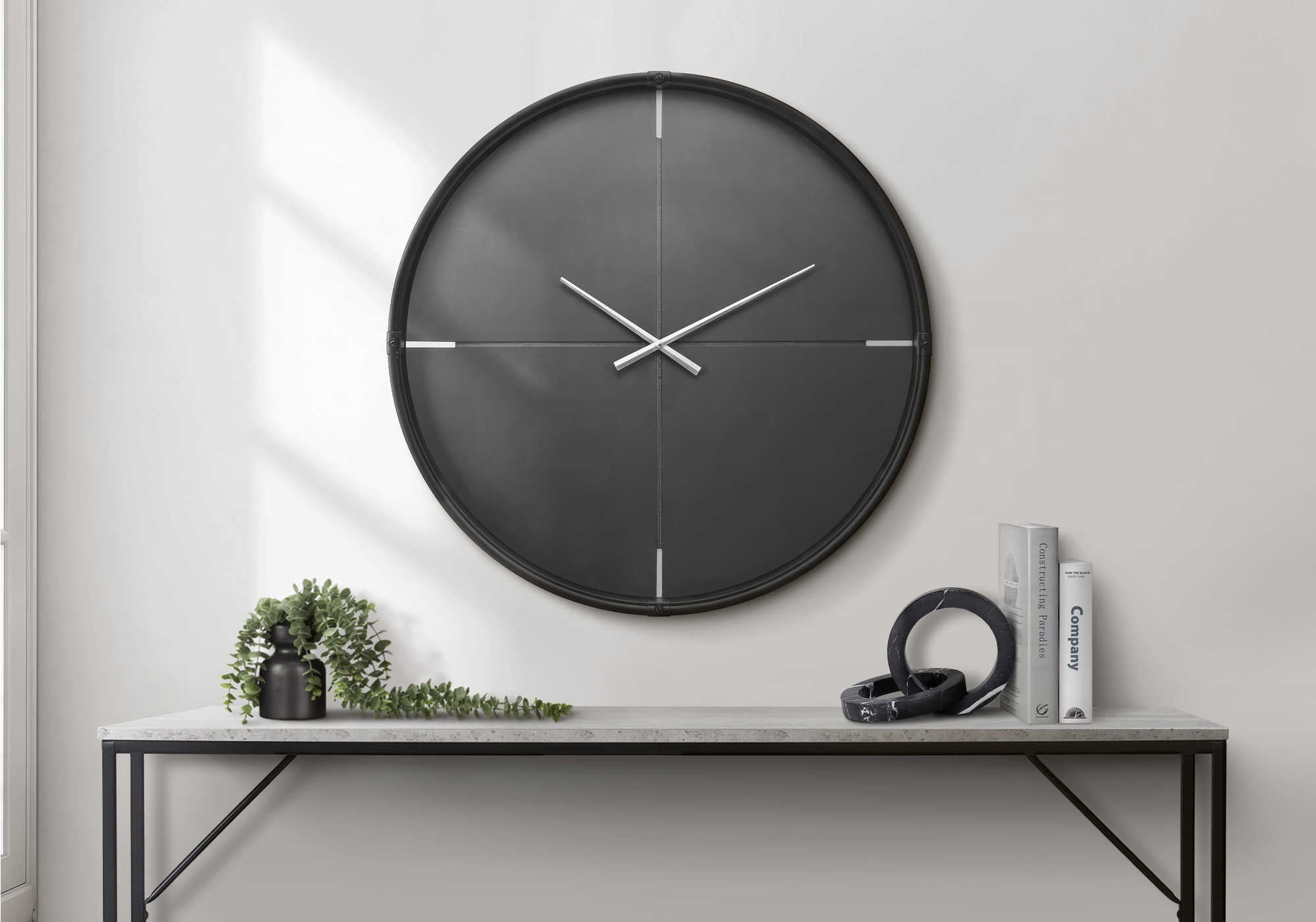 HORLOGE - 30" DIA. MURALE /  NOIR – I 9035