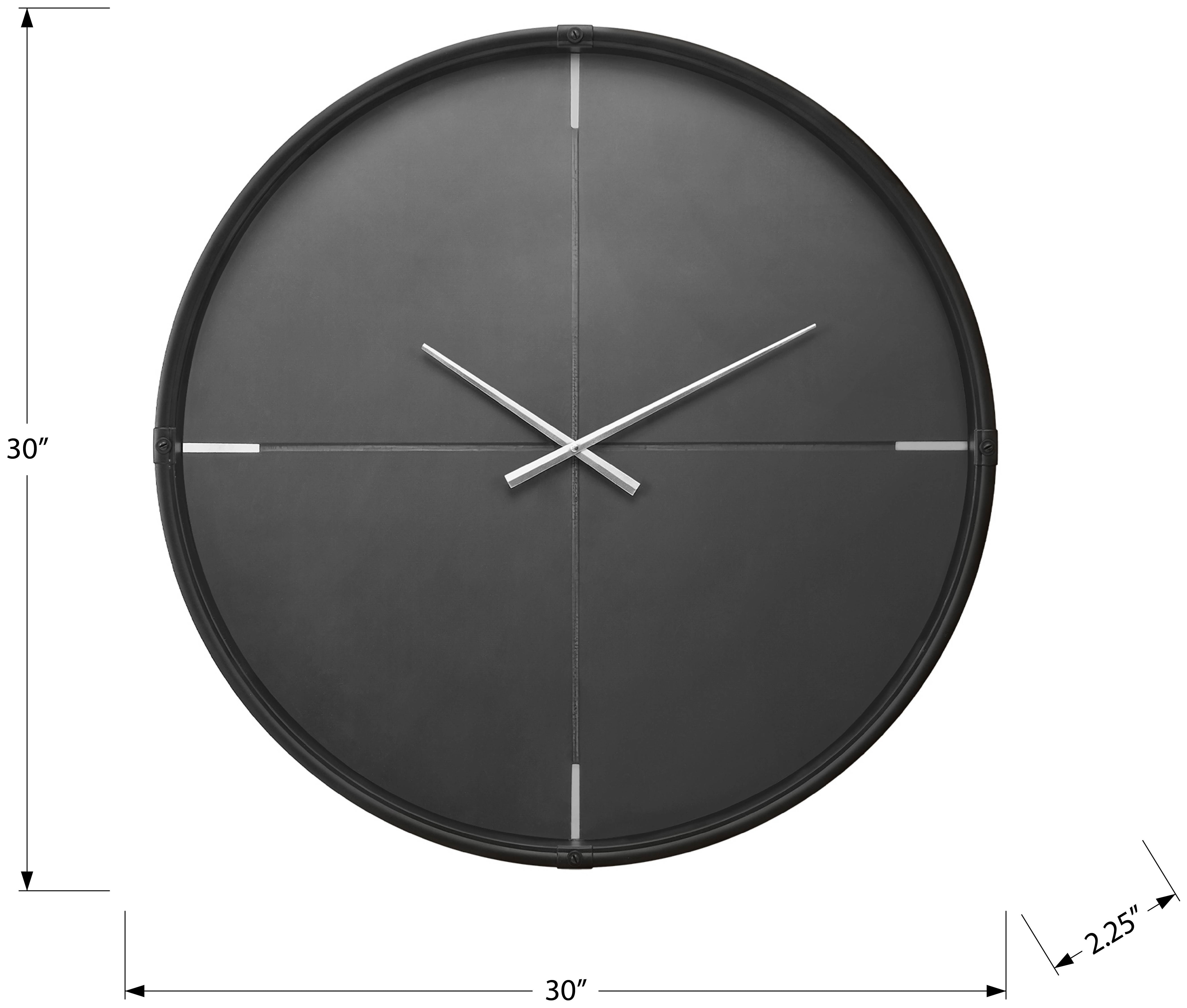 HORLOGE - 30" DIA. MURALE /  NOIR – I 9035