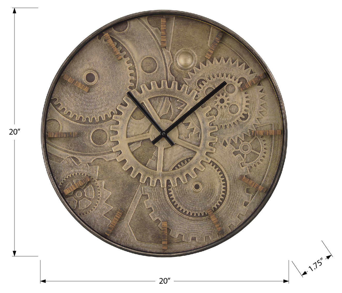 HORLOGE - 20" DIA. MURALE /  BRUN – I 9041