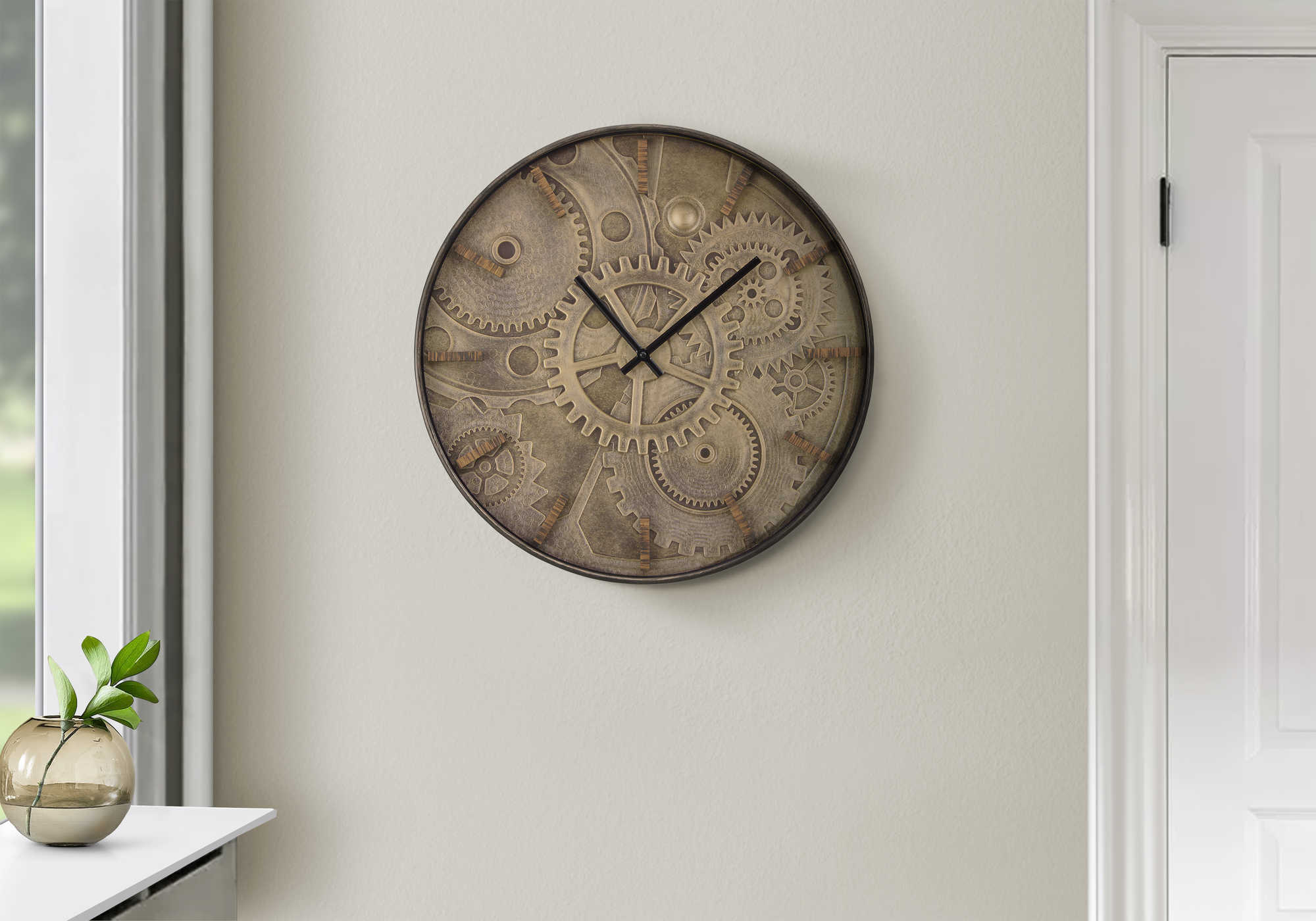 HORLOGE - 20" DIA. MURALE /  BRUN – I 9041