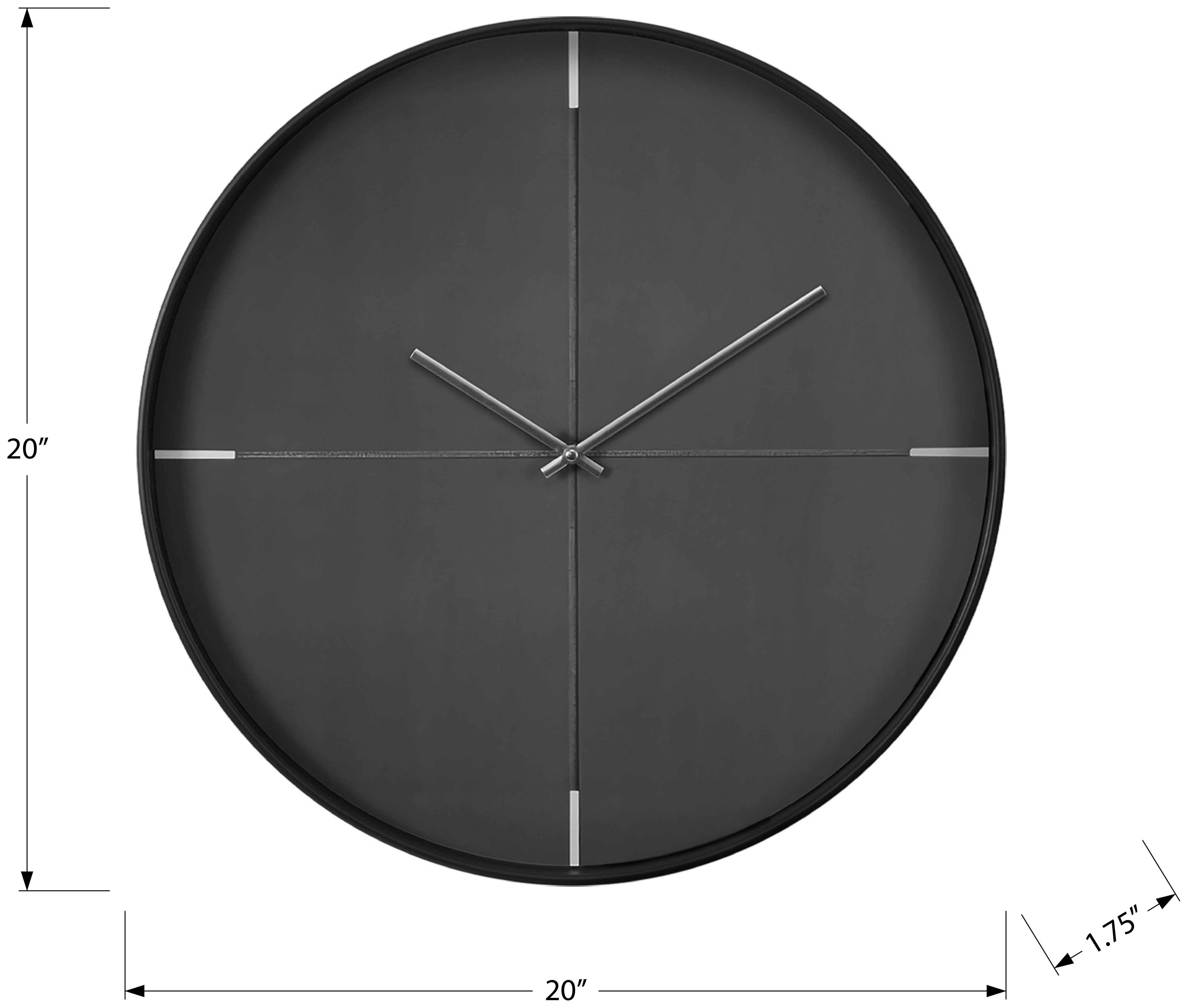 HORLOGE - 20" DIA. MURALE /  NOIR – I 9050
