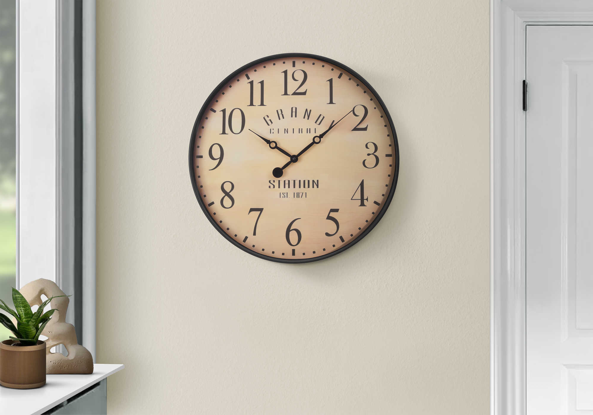 HORLOGE - 20" DIA. MURALE /  BRUN ANTIQUE – I 9053