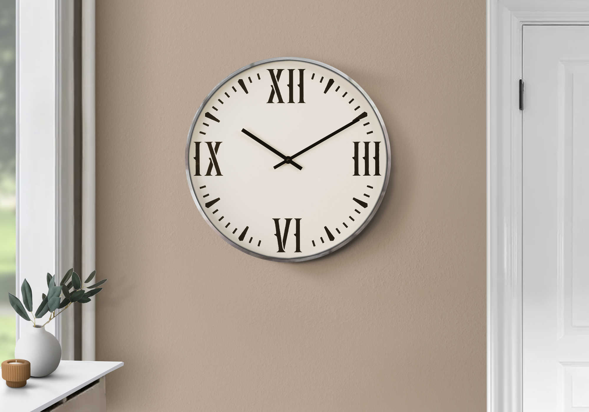 HORLOGE - 20" DIA. MURALE /  BLANC – I 9060