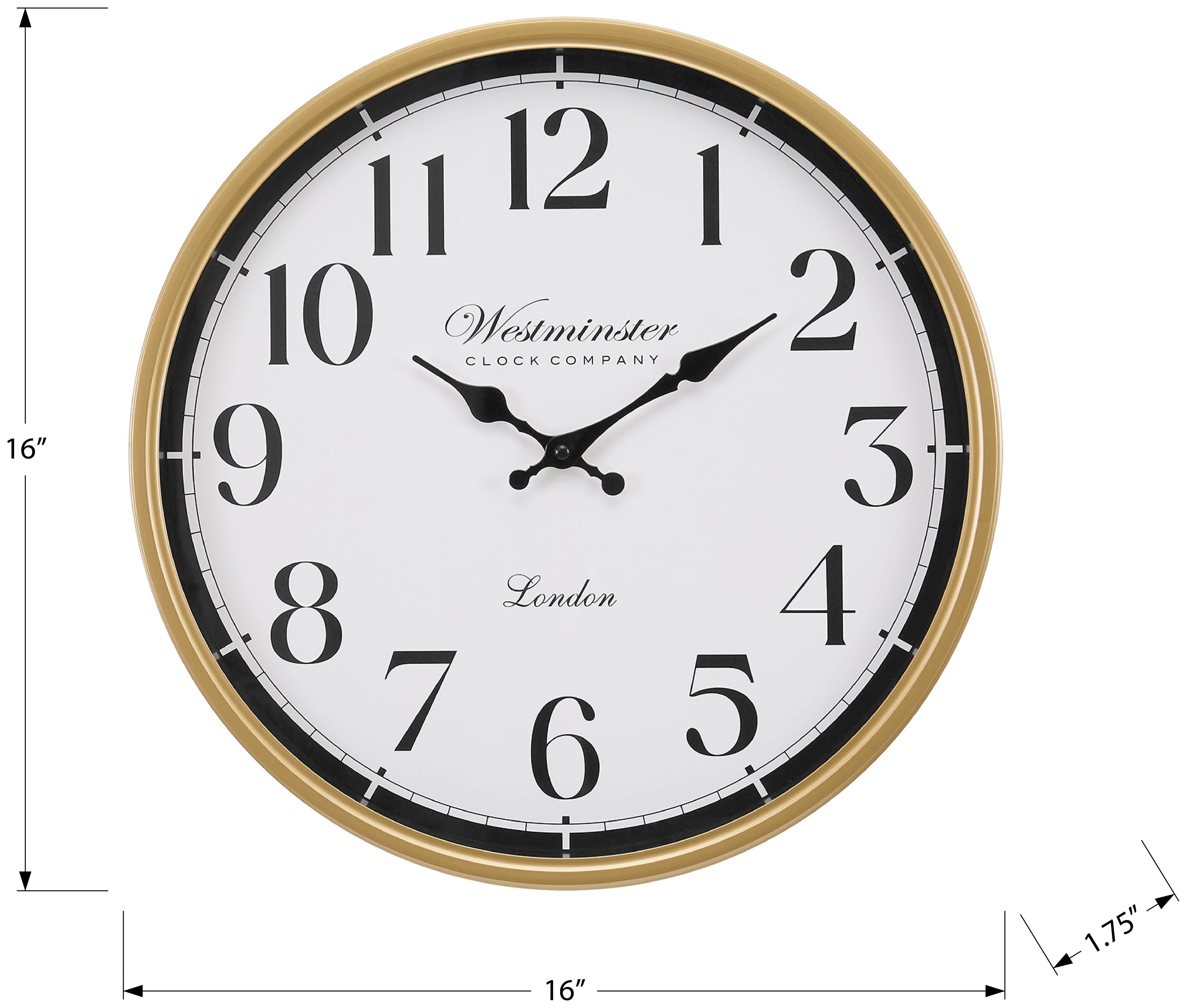HORLOGE - 16" DIA. MURALE /  OR ANTIQUE – I 9088