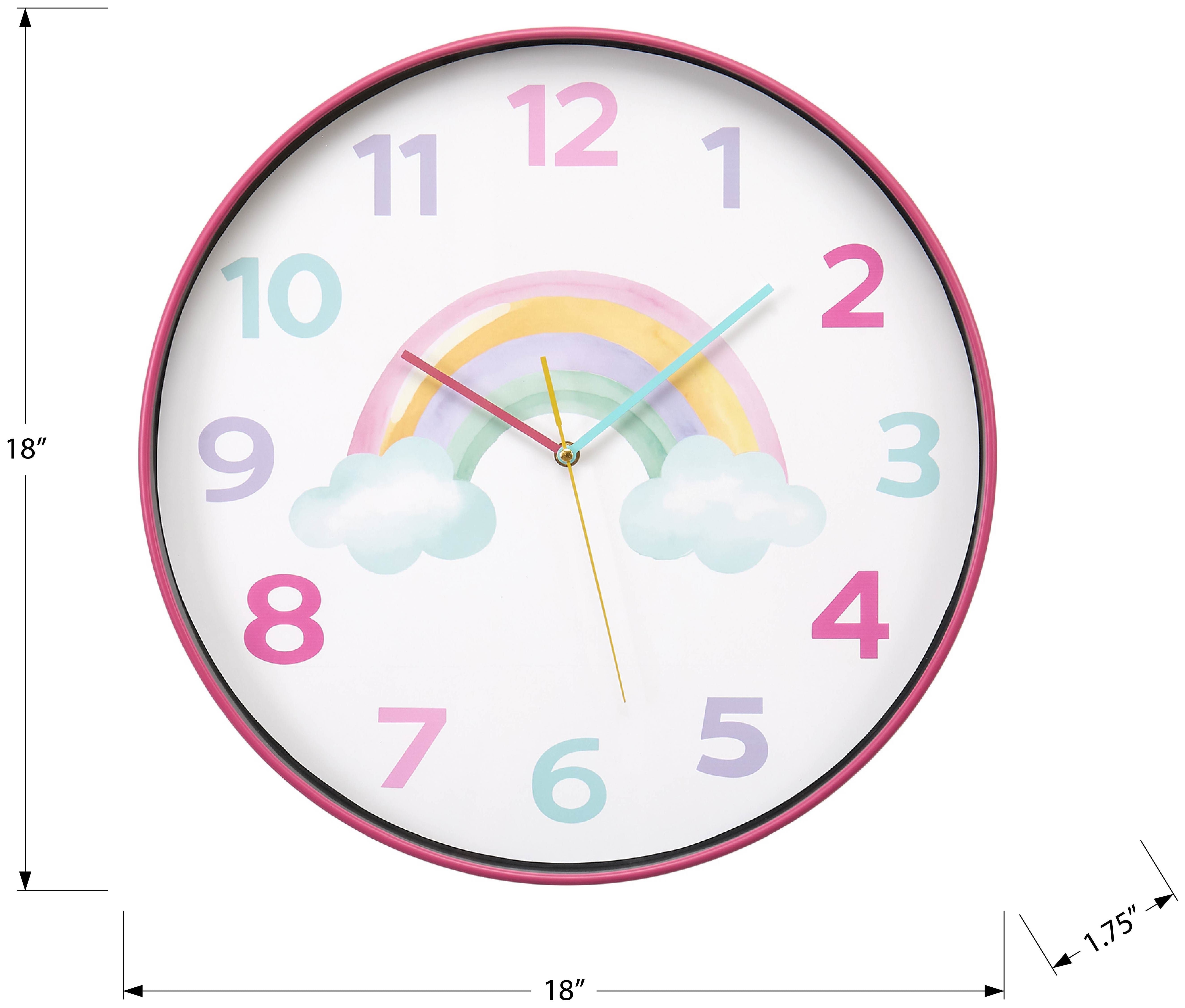 HORLOGE - 18" DIA. MURALE /  COULEUR MULTI POUR LES ENFANTS – I 9103