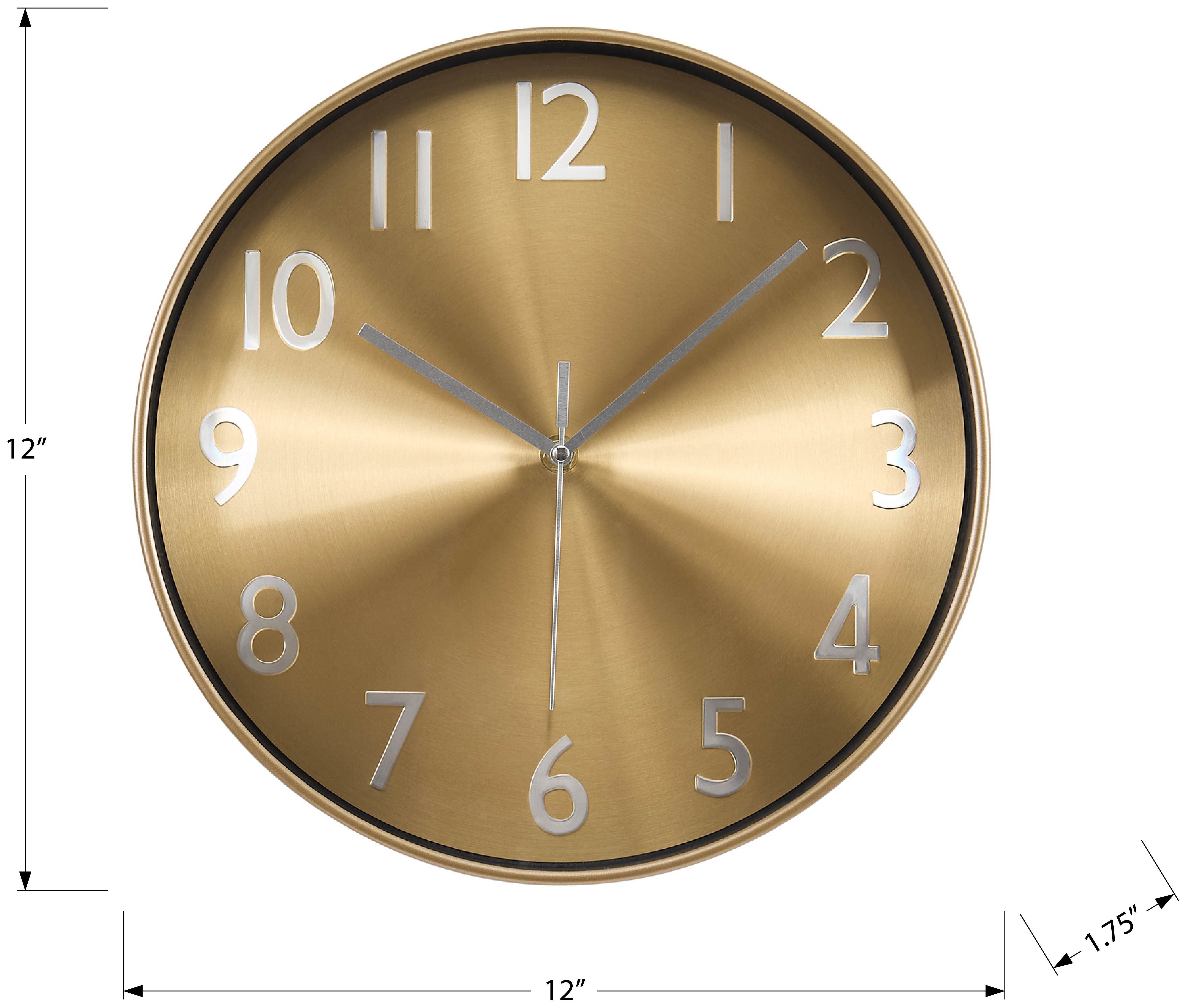 HORLOGE - 12" DIA. MURALE /  FINI OR – I 9112