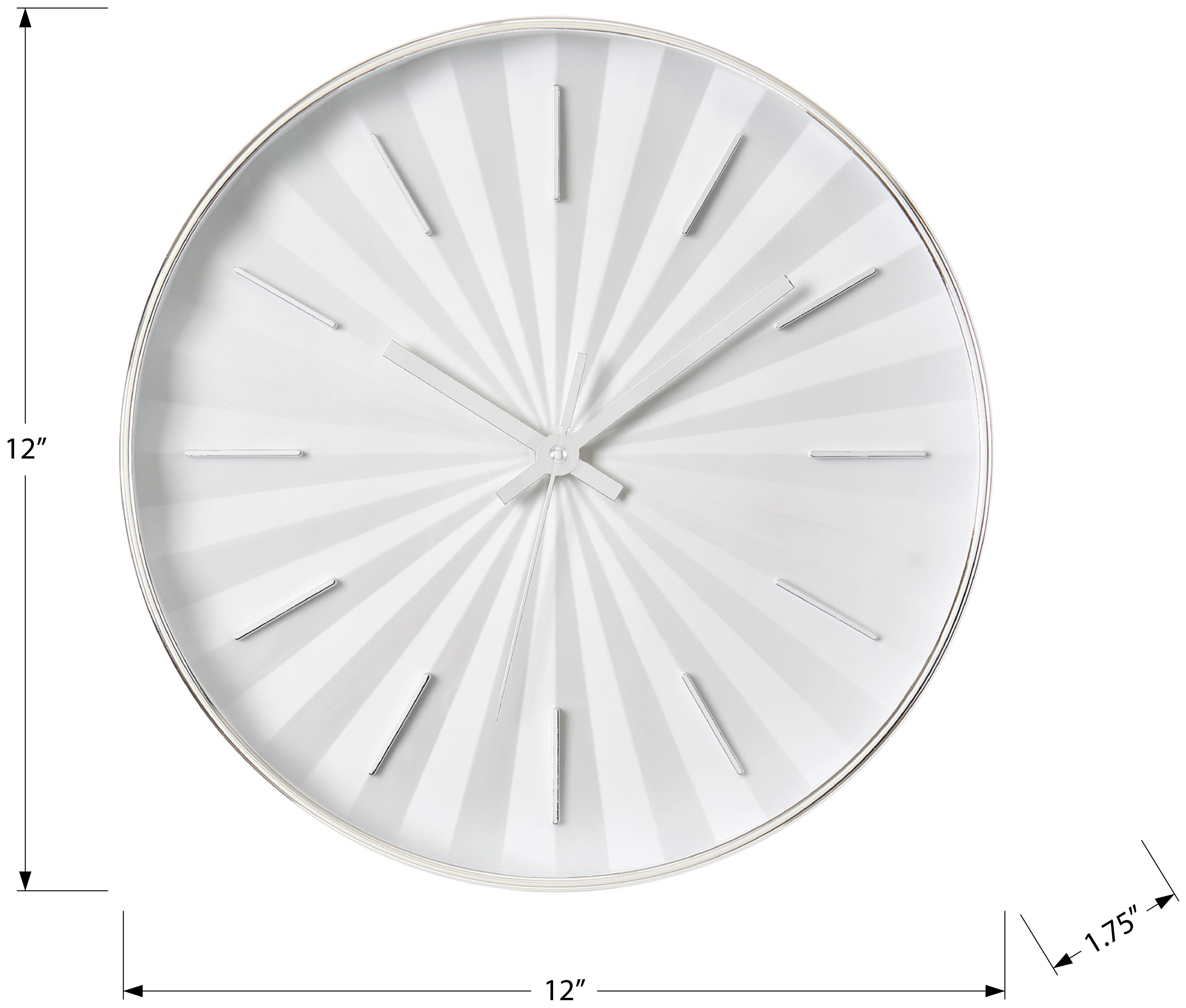 HORLOGE - 12" DIA. MURALE /  FINI BLANC – I 9114