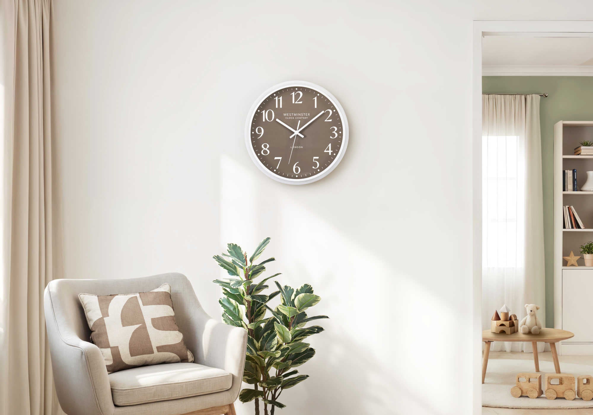 HORLOGE - 12" DIA. MURALE /  FINI BRONZE FONCE – I 9115