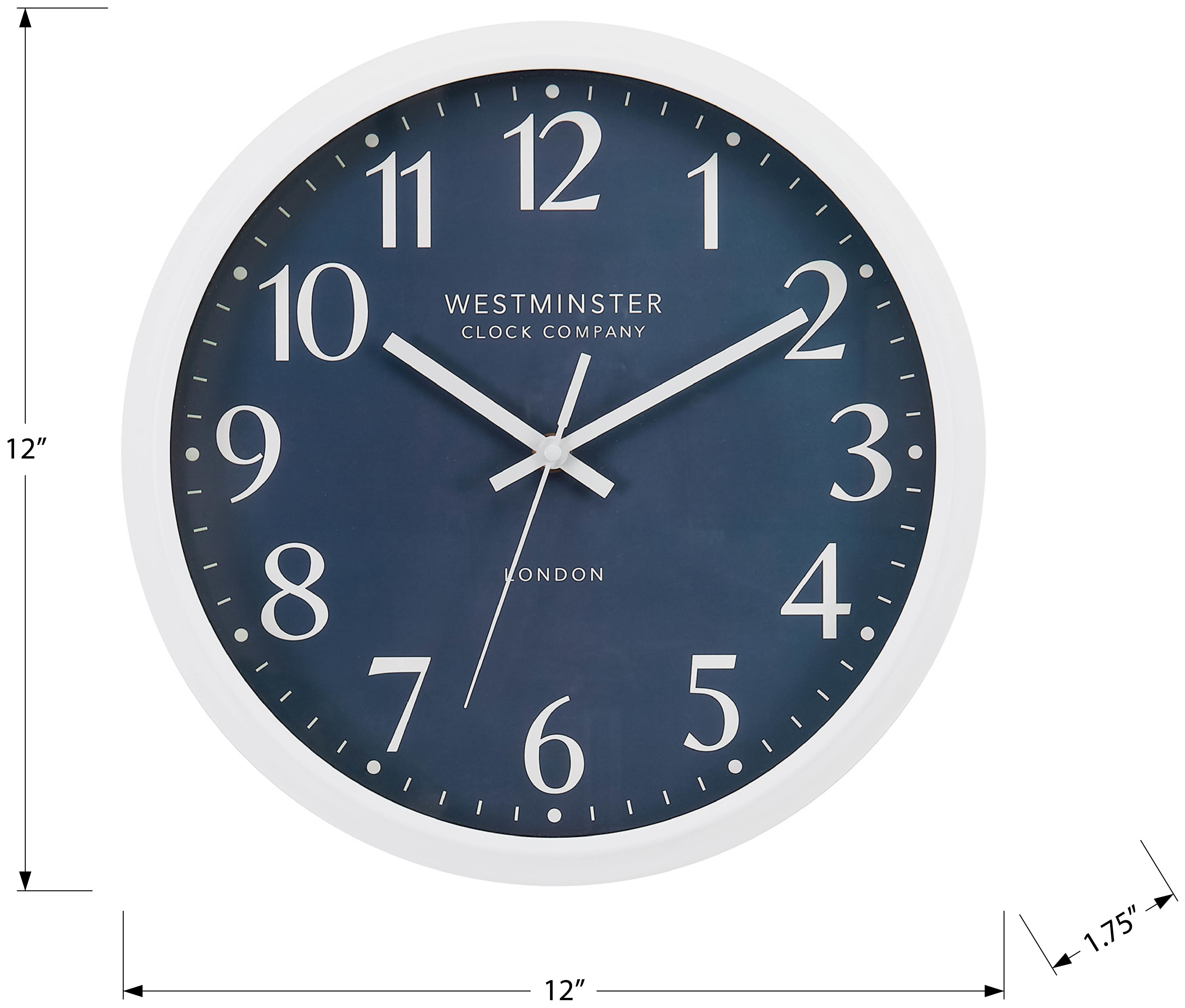 HORLOGE - 12" DIA. MURALE /  FINI BLEU – I 9116