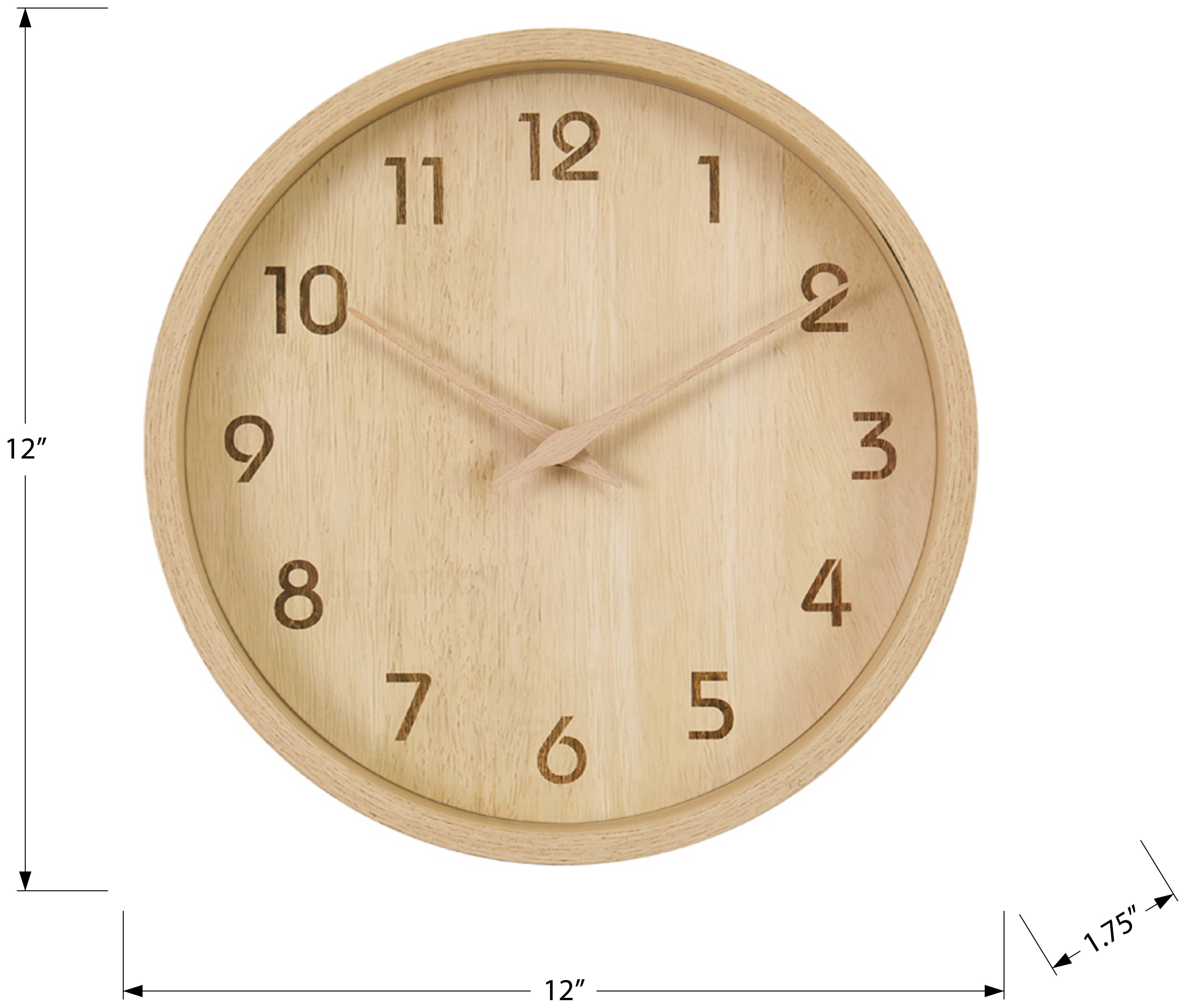 HORLOGE - 12" DIA. MURALE /  FINI NATUREL – I 9120