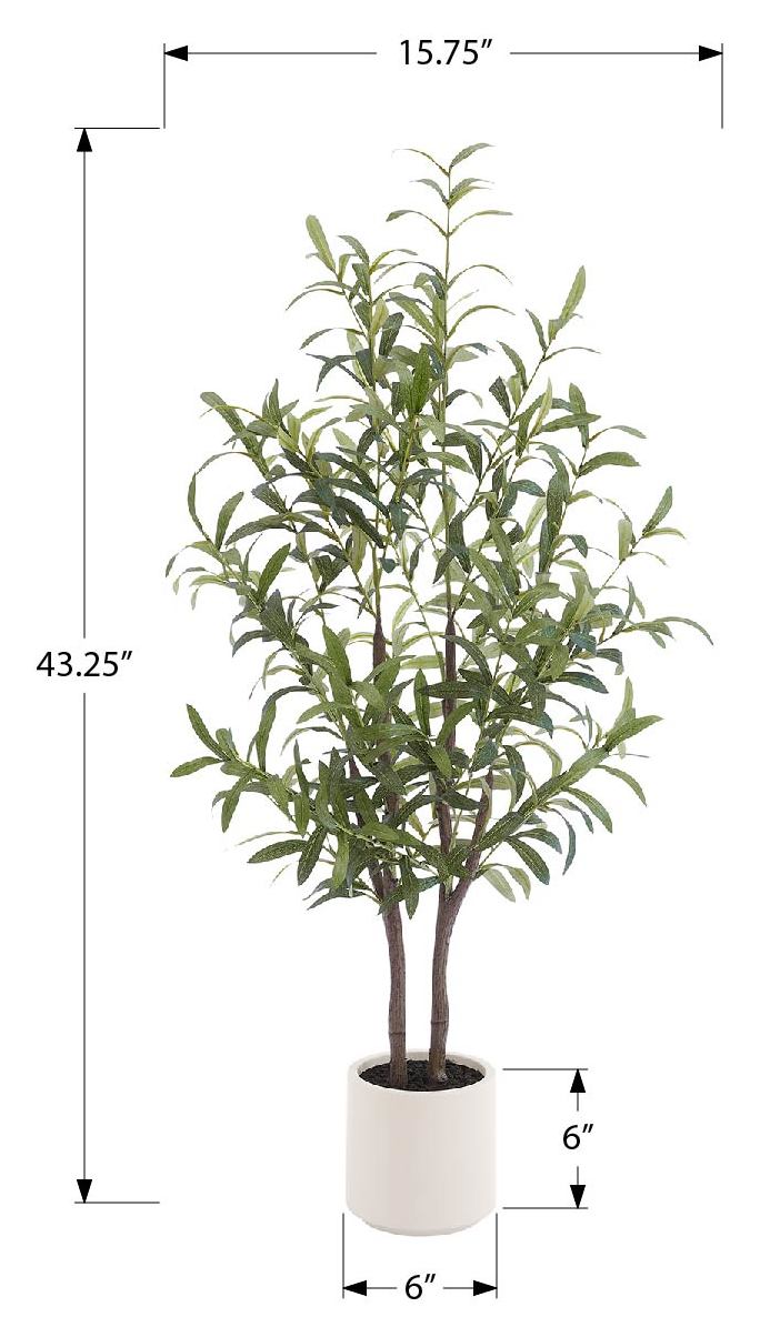 PLANTE ARTIFICIELLE - 44"H / OLIVIER D'INTERIEUR POT 6" – I 9523