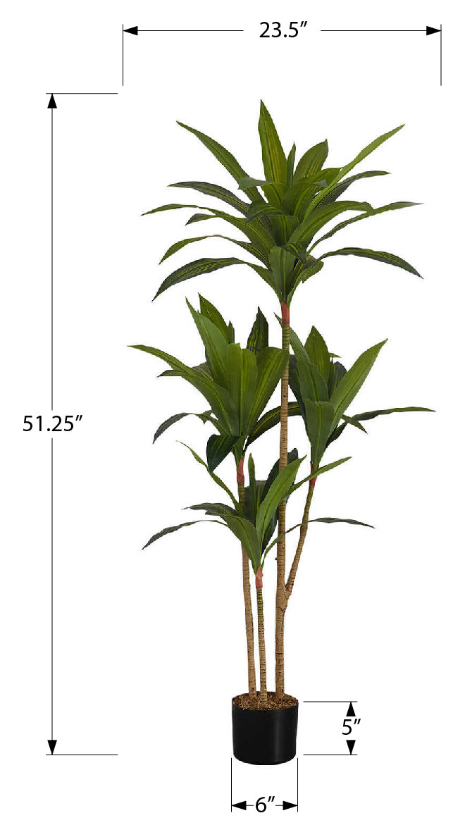 PLANTE ARTIFICIELLE - 51"H / DRACAENA INTERIEUR POT 5" – I 9543