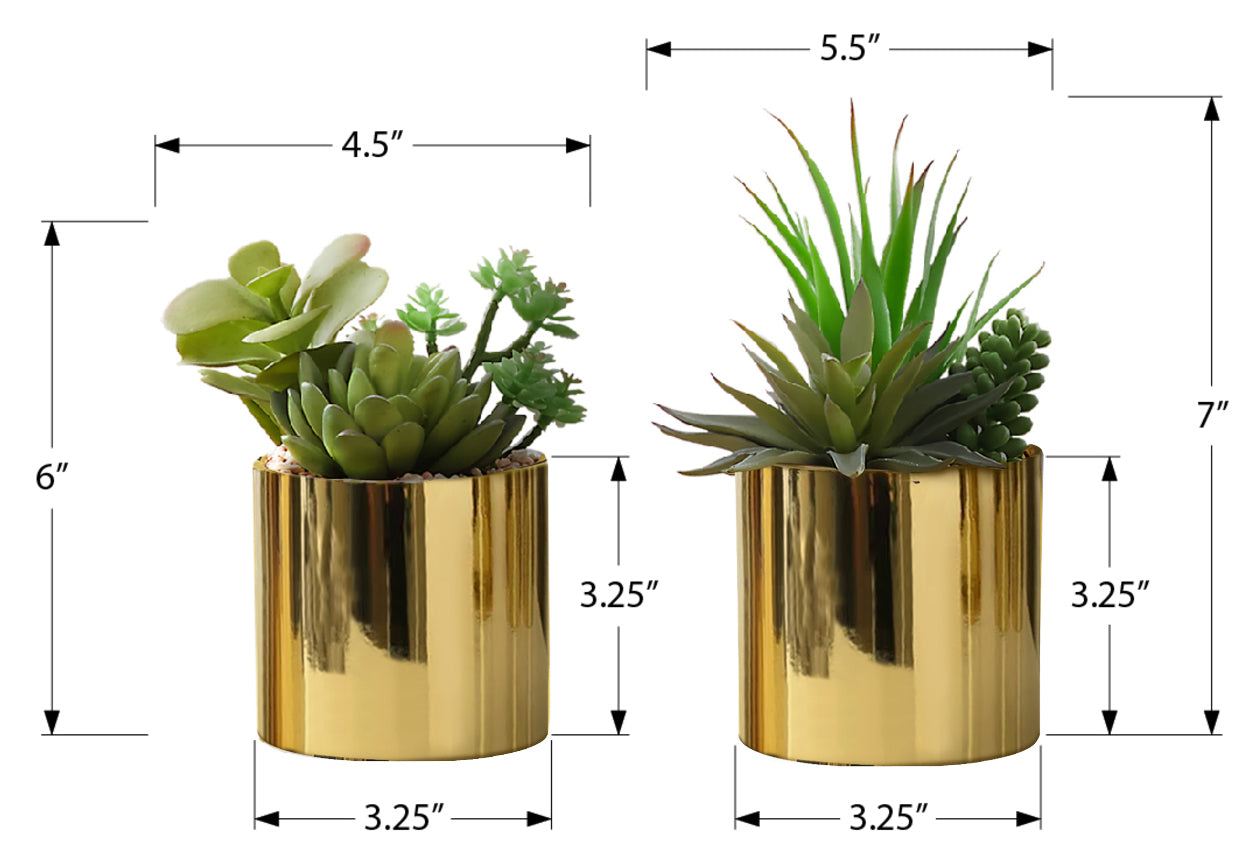 PLANTE ARTIFICIELLE - 2MCX / 7"H SUCCULENT POT 3" OR – I 9553