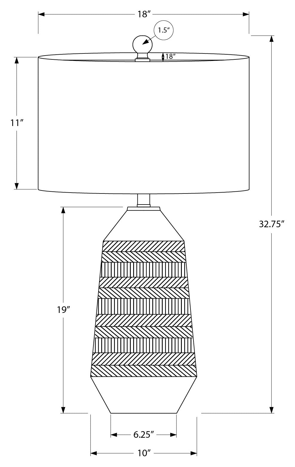 LUMINAIRE - 33"H LAMPE DE TABLE CREME CERAMIQUE / IVOIRE – I 9613.