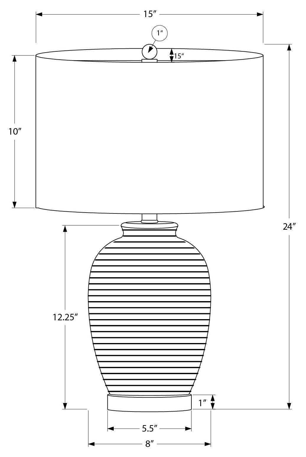 LUMINAIRE - 24"H LAMPE DE TABLE BLEU CERAMIQUE / IVOIRE – I 9622.