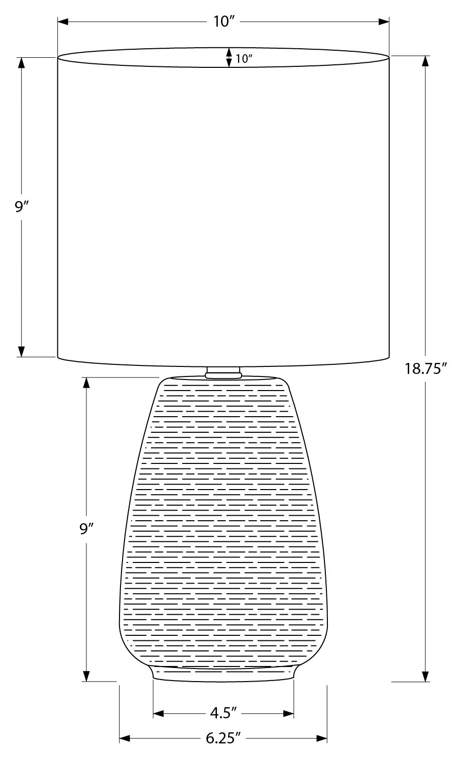 LUMINAIRE - 19"H LAMPE DE TABLE GRIS CERAMIQUE / IVOIRE – I 9633.