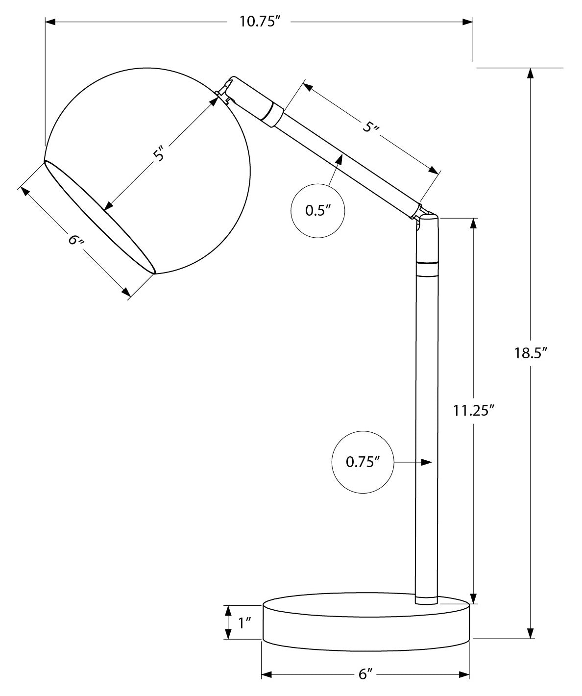 LUMINAIRE - 19"H LAMPE DE TABLE DOREE METAL / DOREE – I 9644.