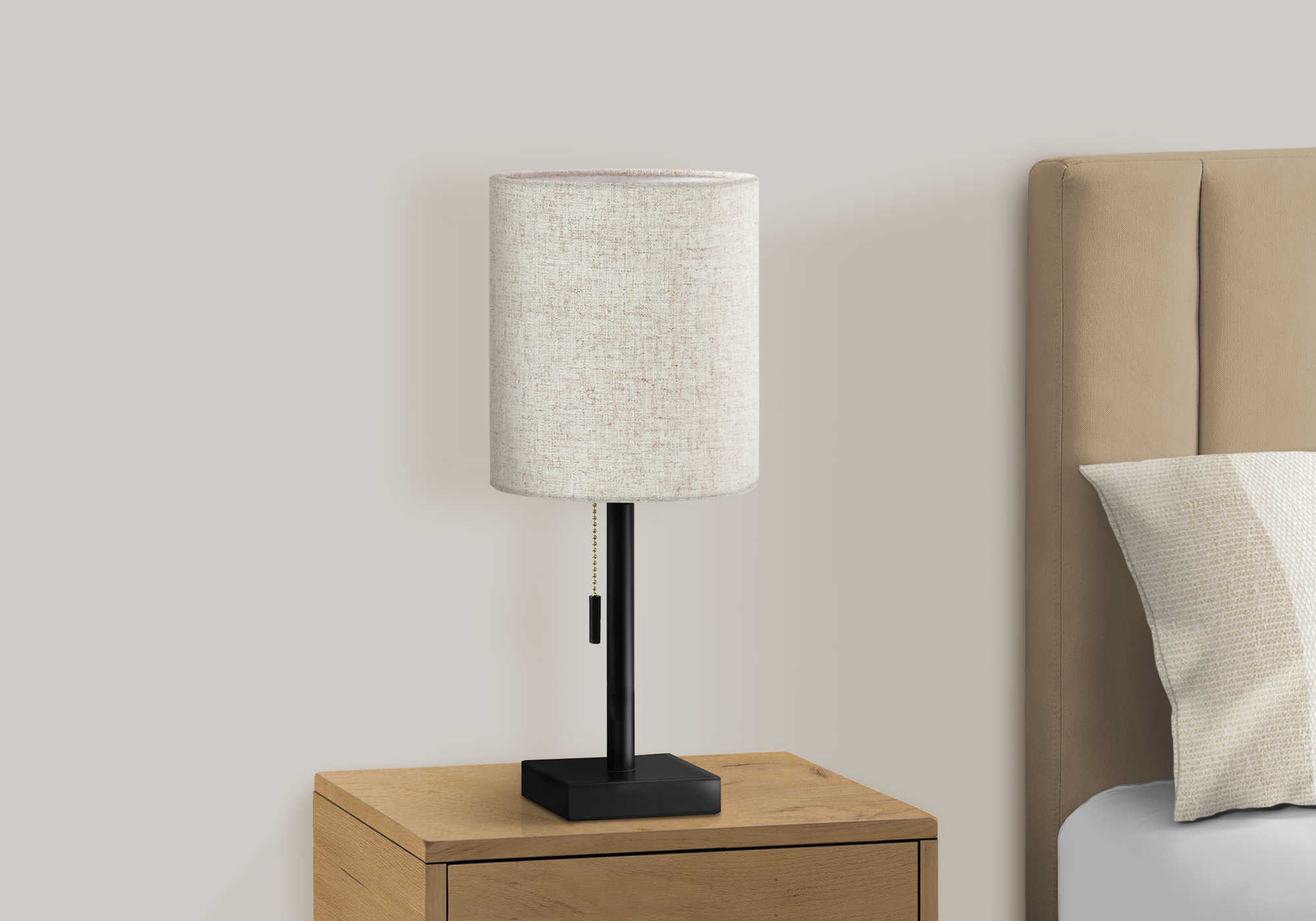 LUMINAIRE - 2MCX / 17"H LAMPE DE TABLE NOIR / BEIGE / USB – I 9650.
