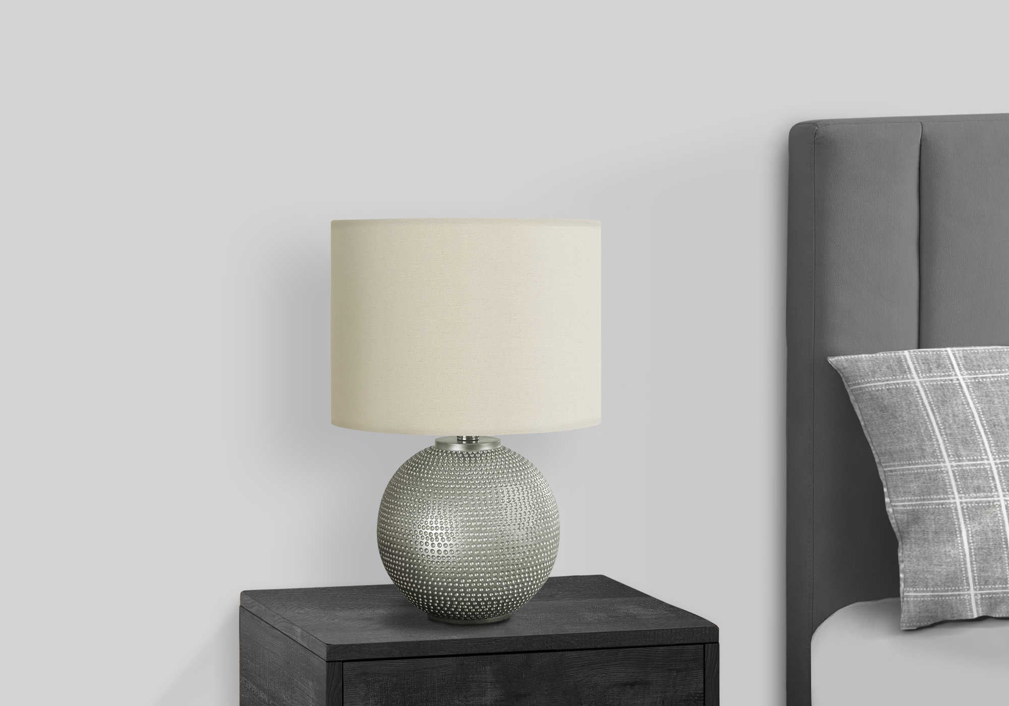 LUMINAIRE - 19"H LAMPE DE TABLE GRIS RESINE / IVOIRE – I 9653.