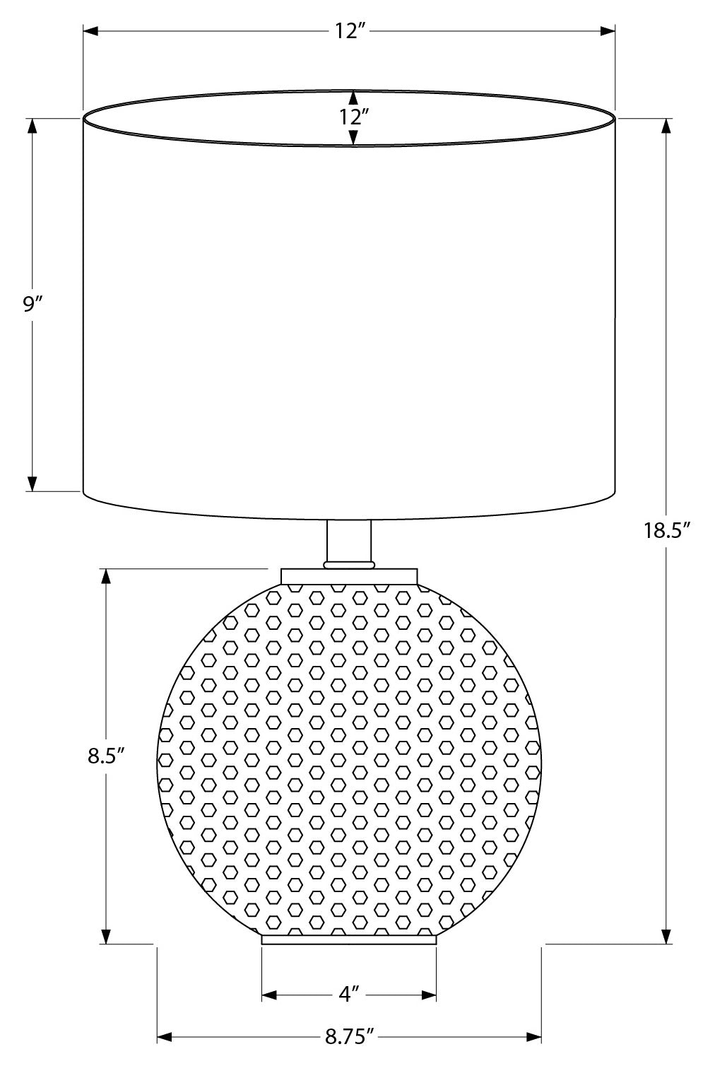LUMINAIRE - 19"H LAMPE DE TABLE GRIS RESINE / IVOIRE – I 9653.