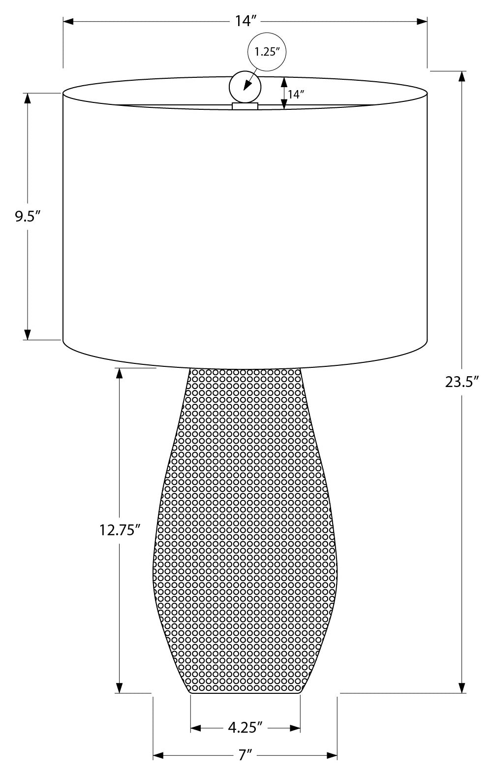 LUMINAIRE - 24"H LAMPE DE TABLE NOIR RESINE / IVOIRE – I 9655.