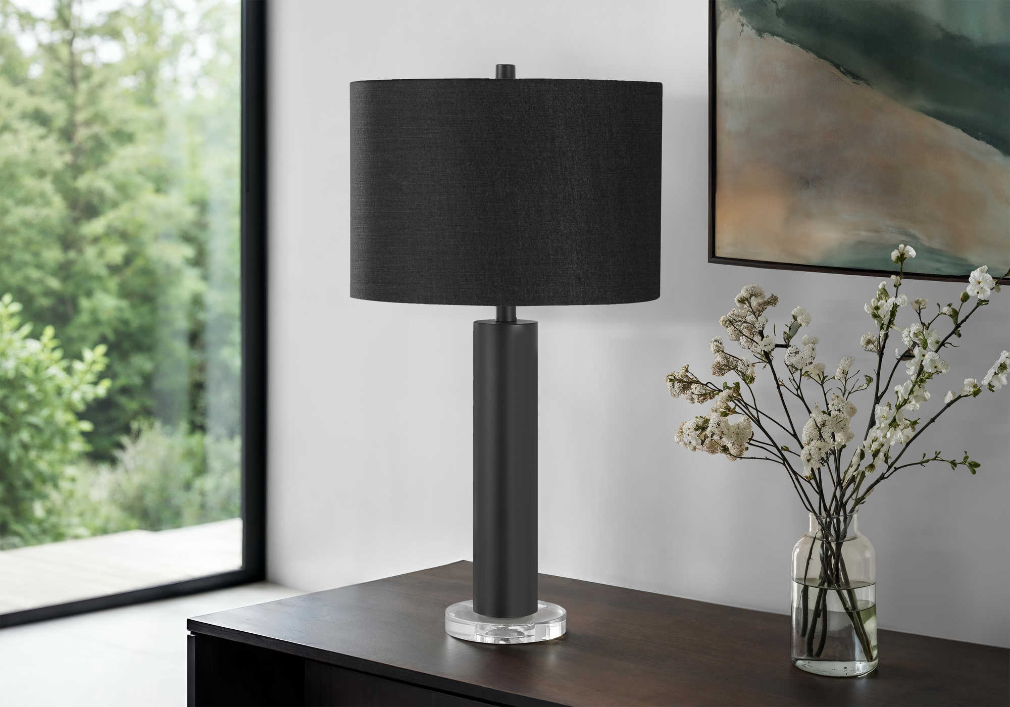 LUMINAIRE - 28"H LAMPE DE TABLE NOIR METAL / NOIR – I 9658.