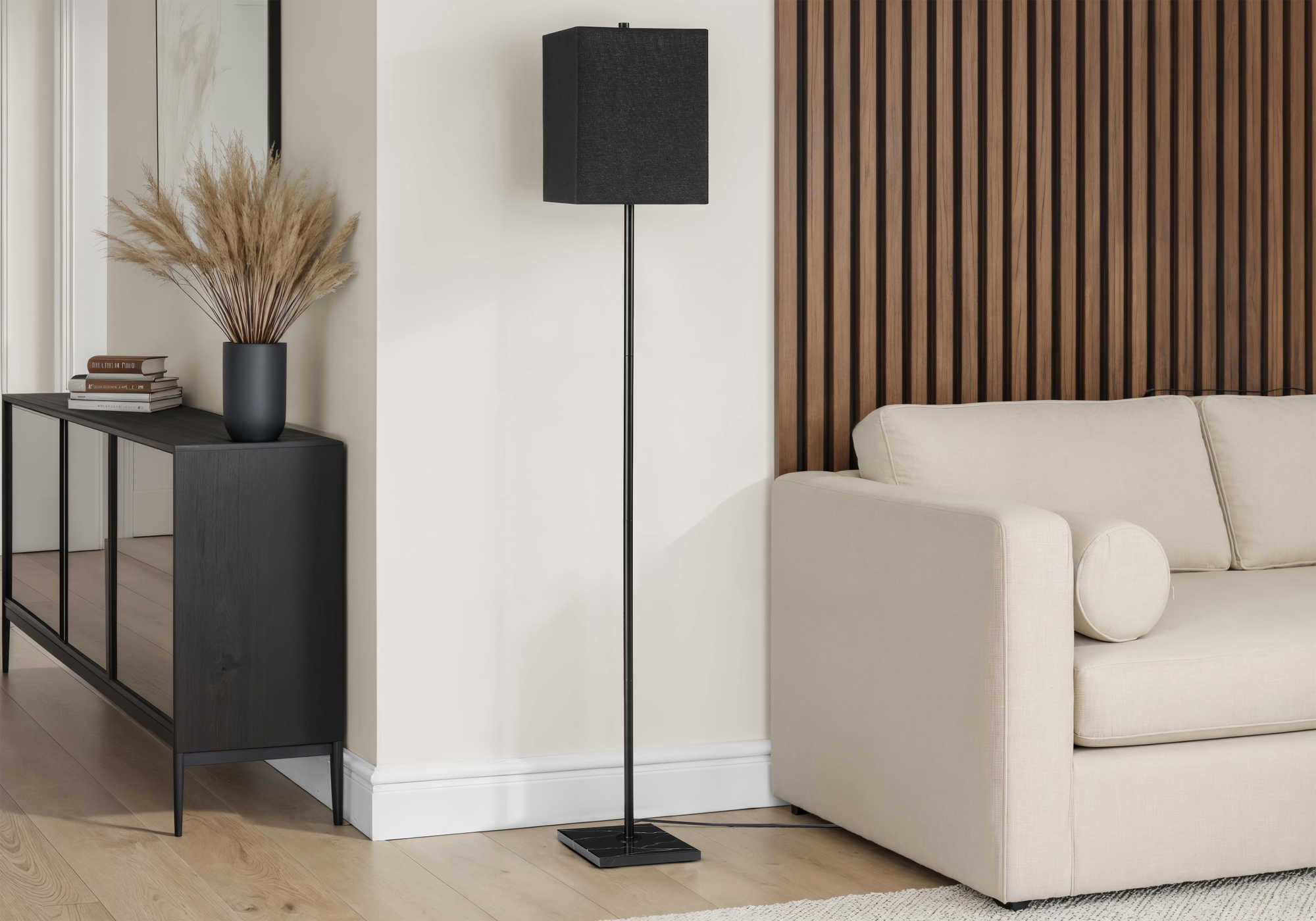 LUMINAIRE - 62"H LAMPE SUR PIED NOIR METAL / NOIR – I 9685