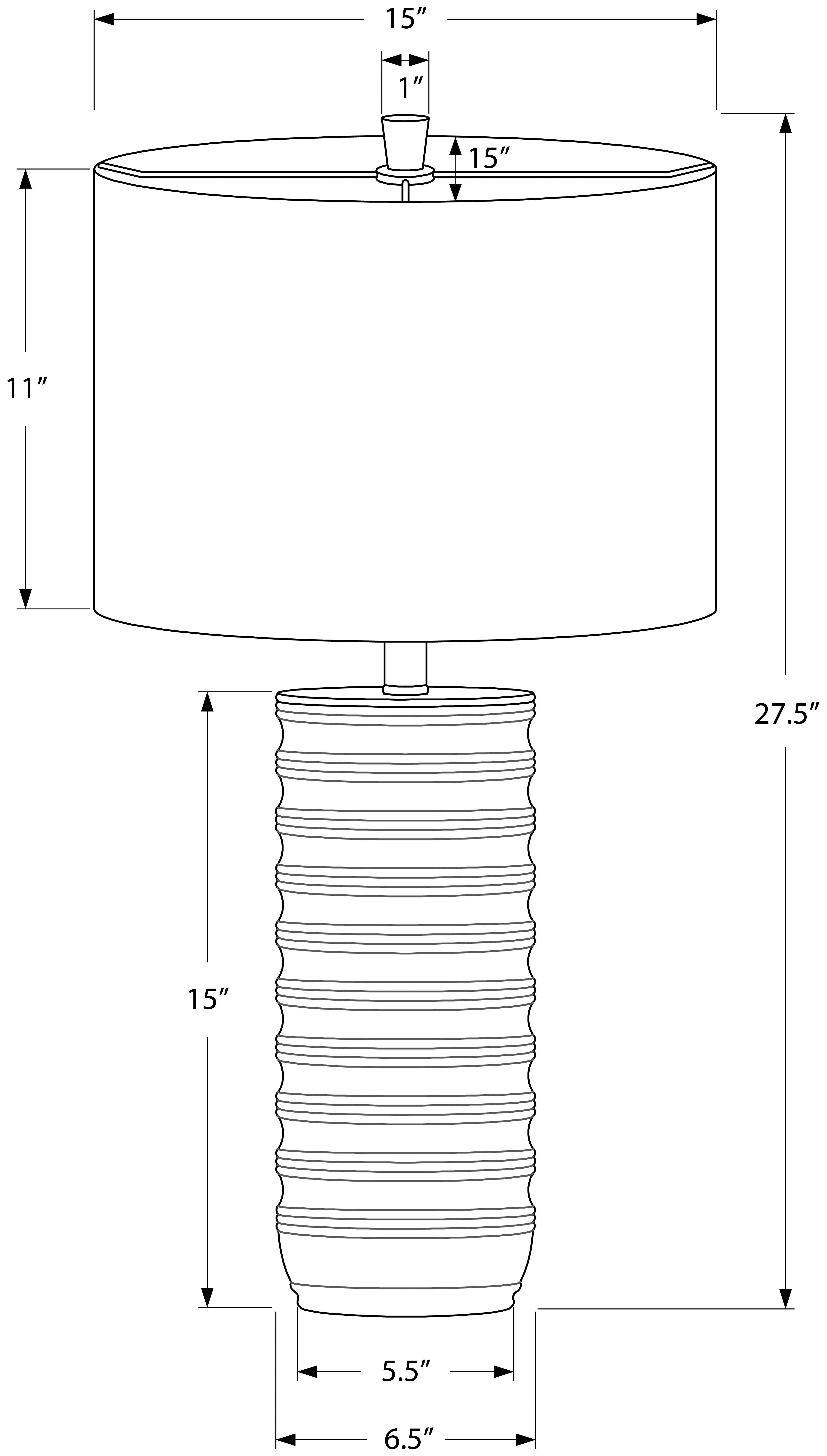 LUMINAIRE - 28"H LAMPE DE TABLE CREME RESINE / IVOIRE – I 9706.