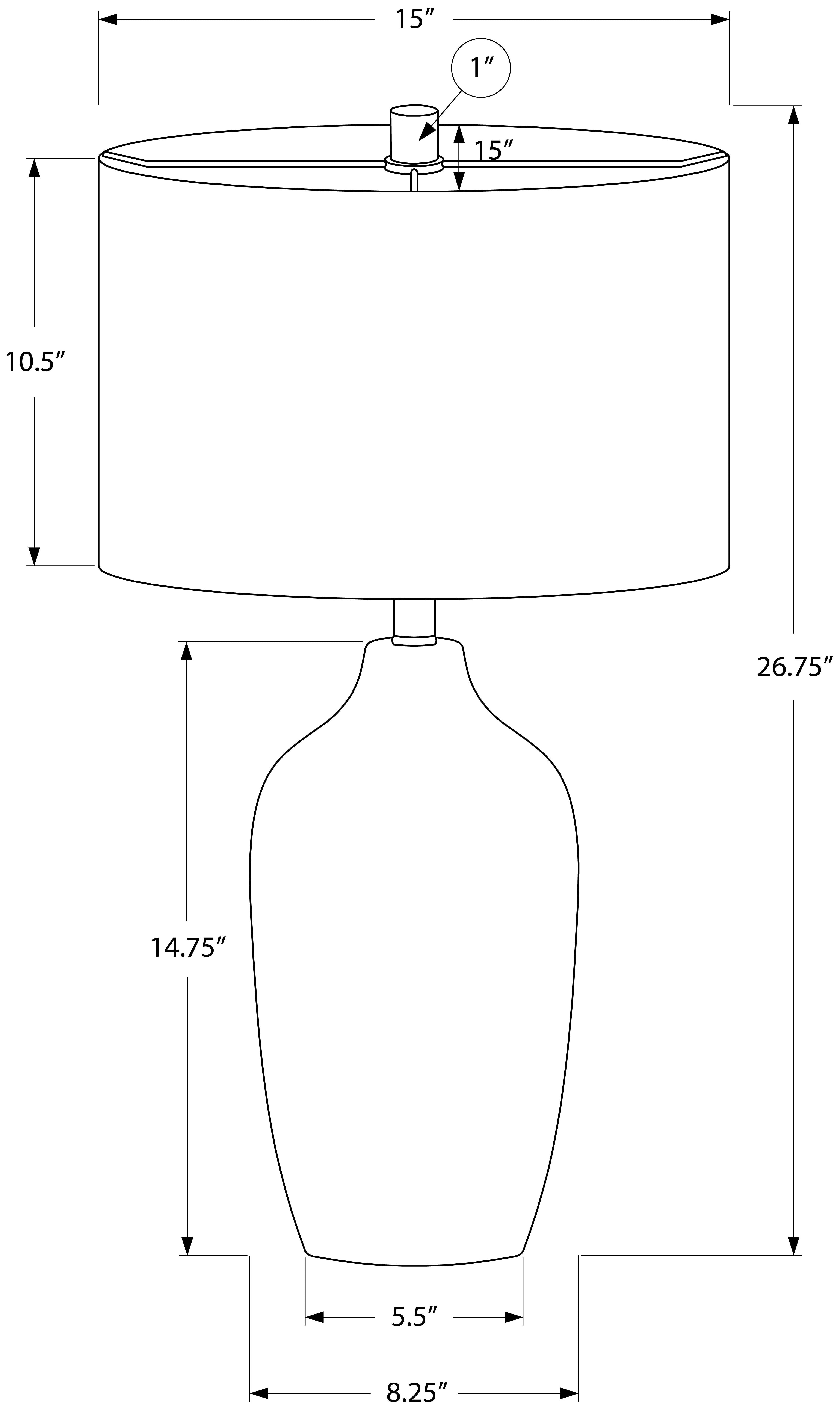 LUMINAIRE - 27"H LAMPE DE TABLE GRIS CERAMIQUE / BEIGE – I 9709.