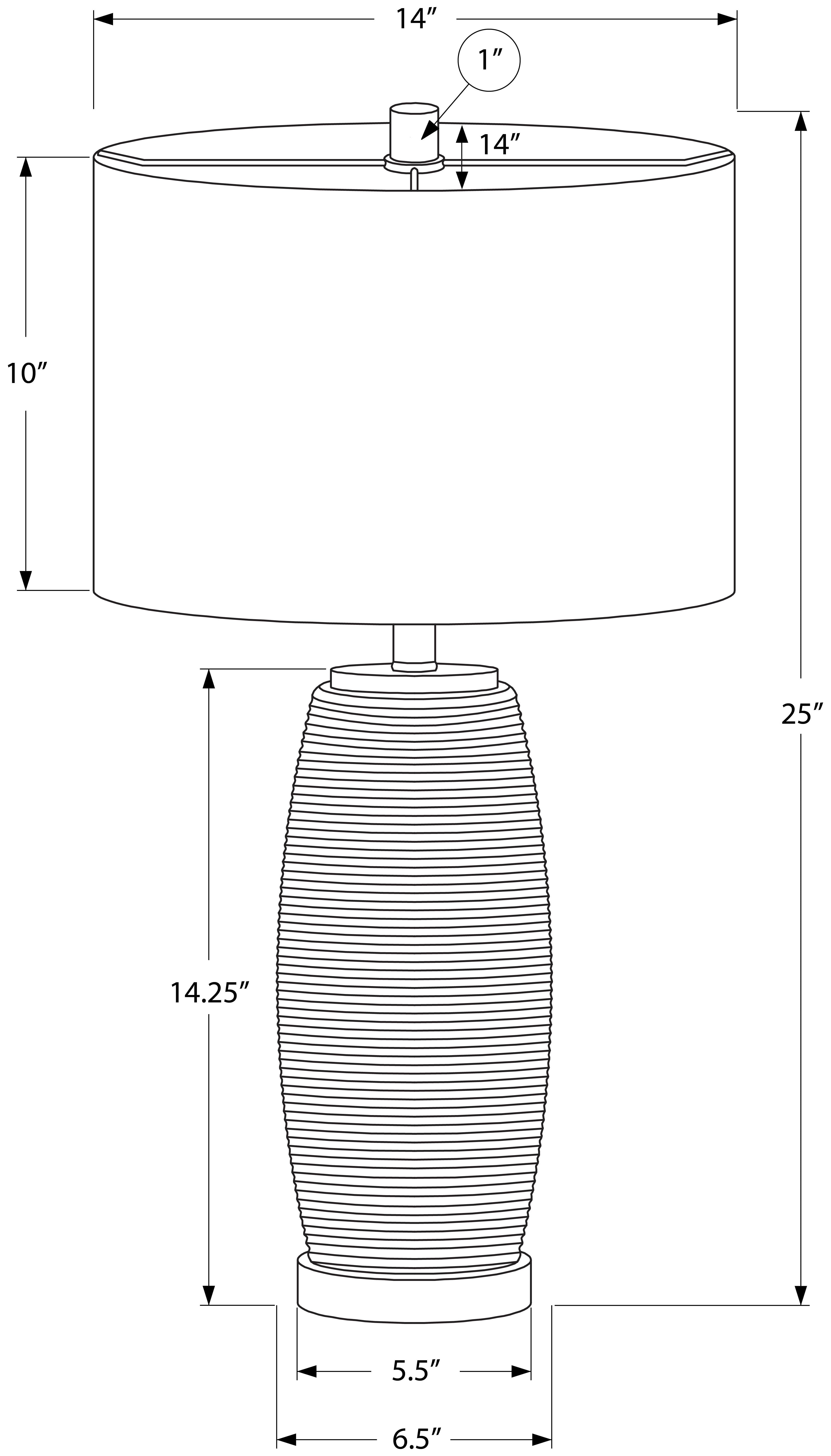 LUMINAIRE - 25"H LAMPE DE TABLE GRIS CERAMIQUE / GRIS – I 9711.