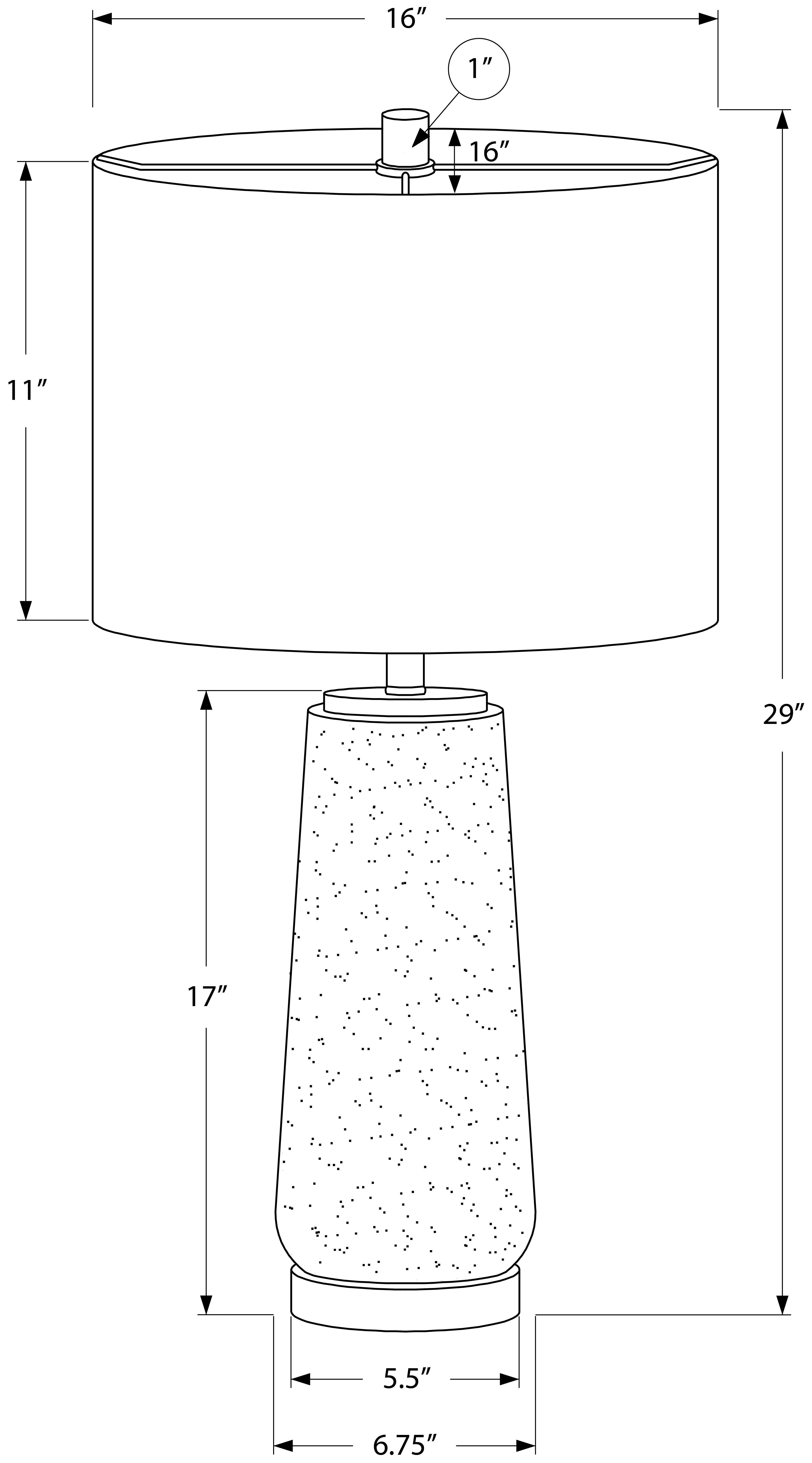 LUMINAIRE - 29"H LAMPE DE TABLE GRIS RESINE / IVOIRE – I 9712.