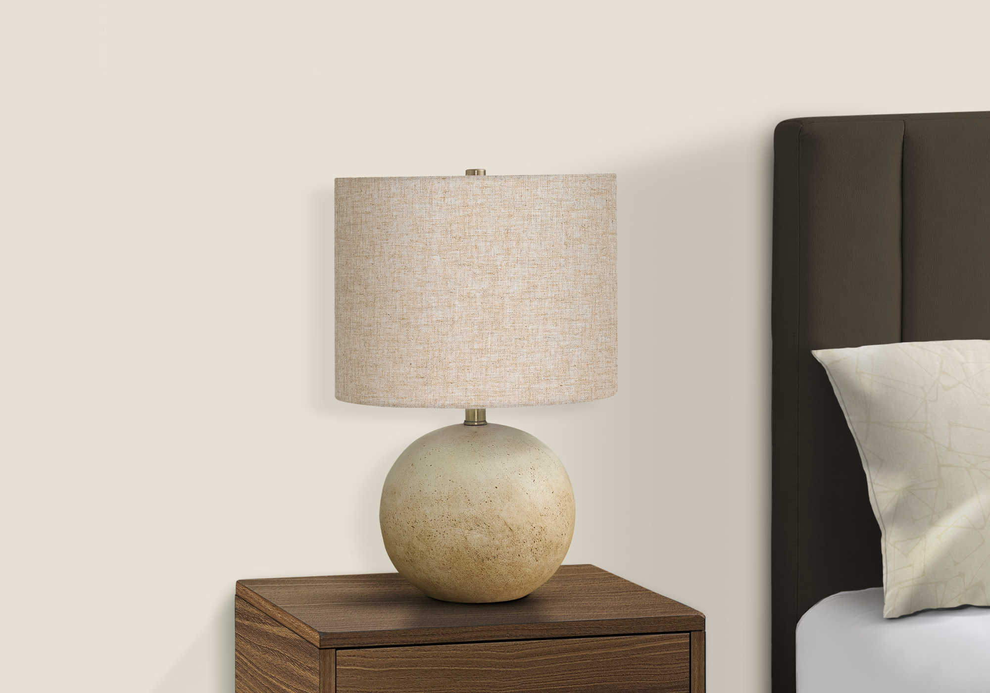 LUMINAIRE - 20"H LAMPE DE TABLE BEIGE BETON / BEIGE – I 9718.
