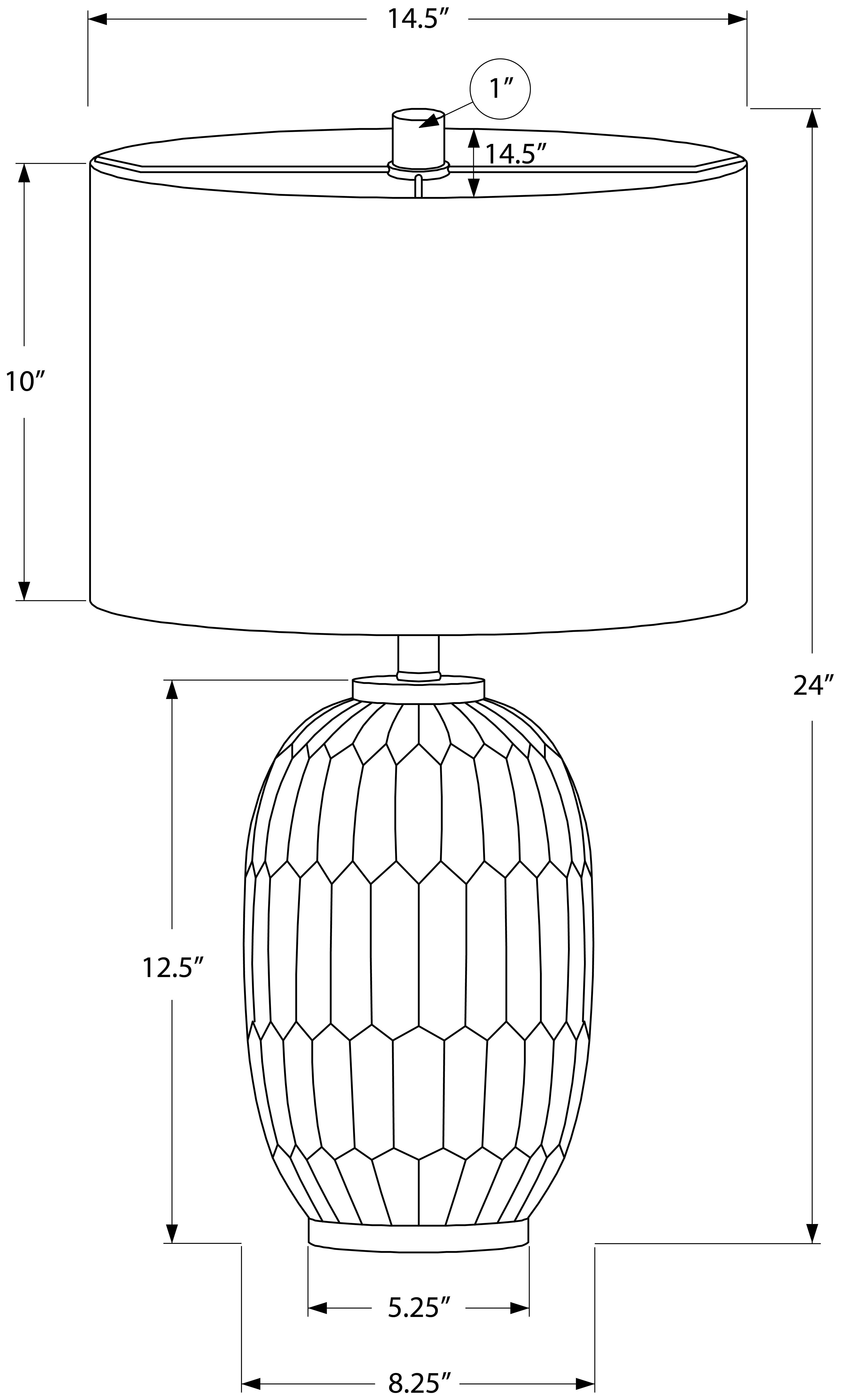 LUMINAIRE - 24"H LAMPE DE TABLE CREME RESINE / IVOIRE – I 9720.