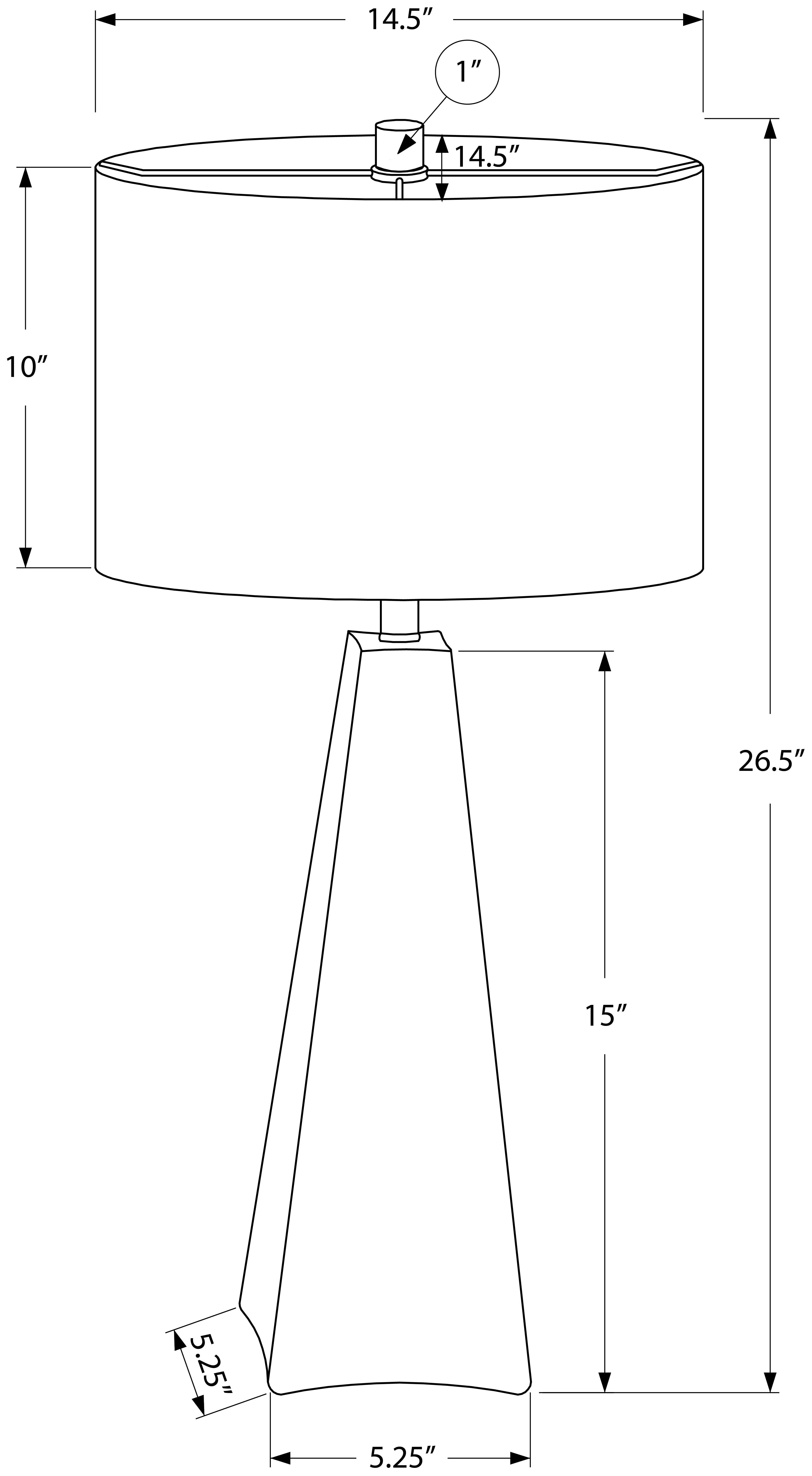 LUMINAIRE - 27"H LAMPE DE TABLE NOIR RESINE / BEIGE – I 9726.